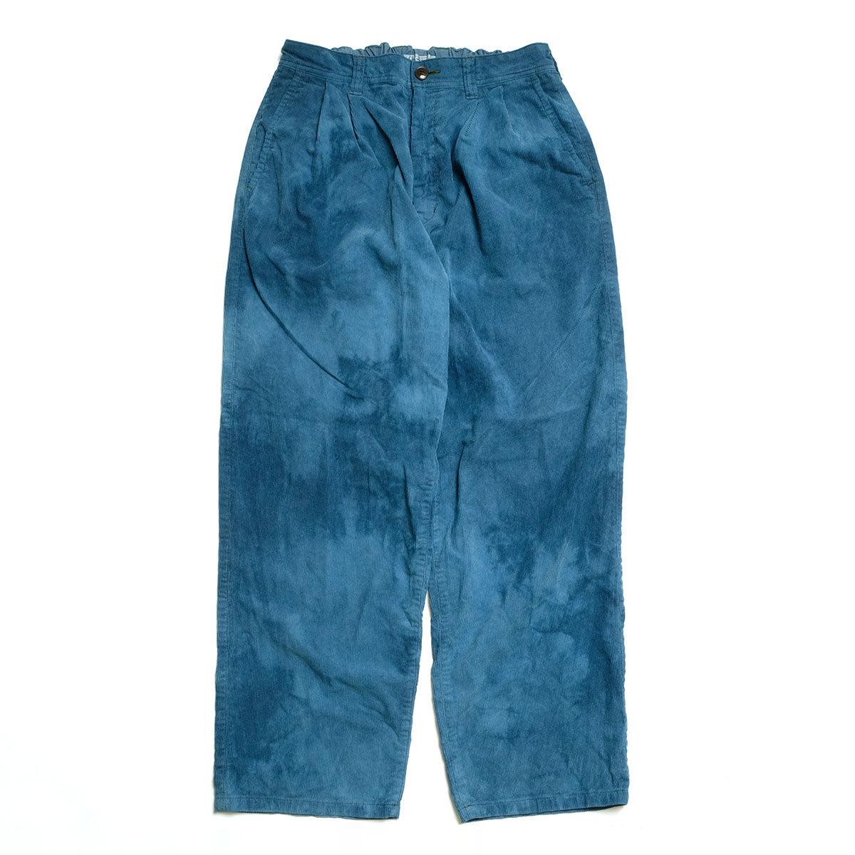 INDIGO Dyed Beach corduroy Tuck Trousers - 1019349