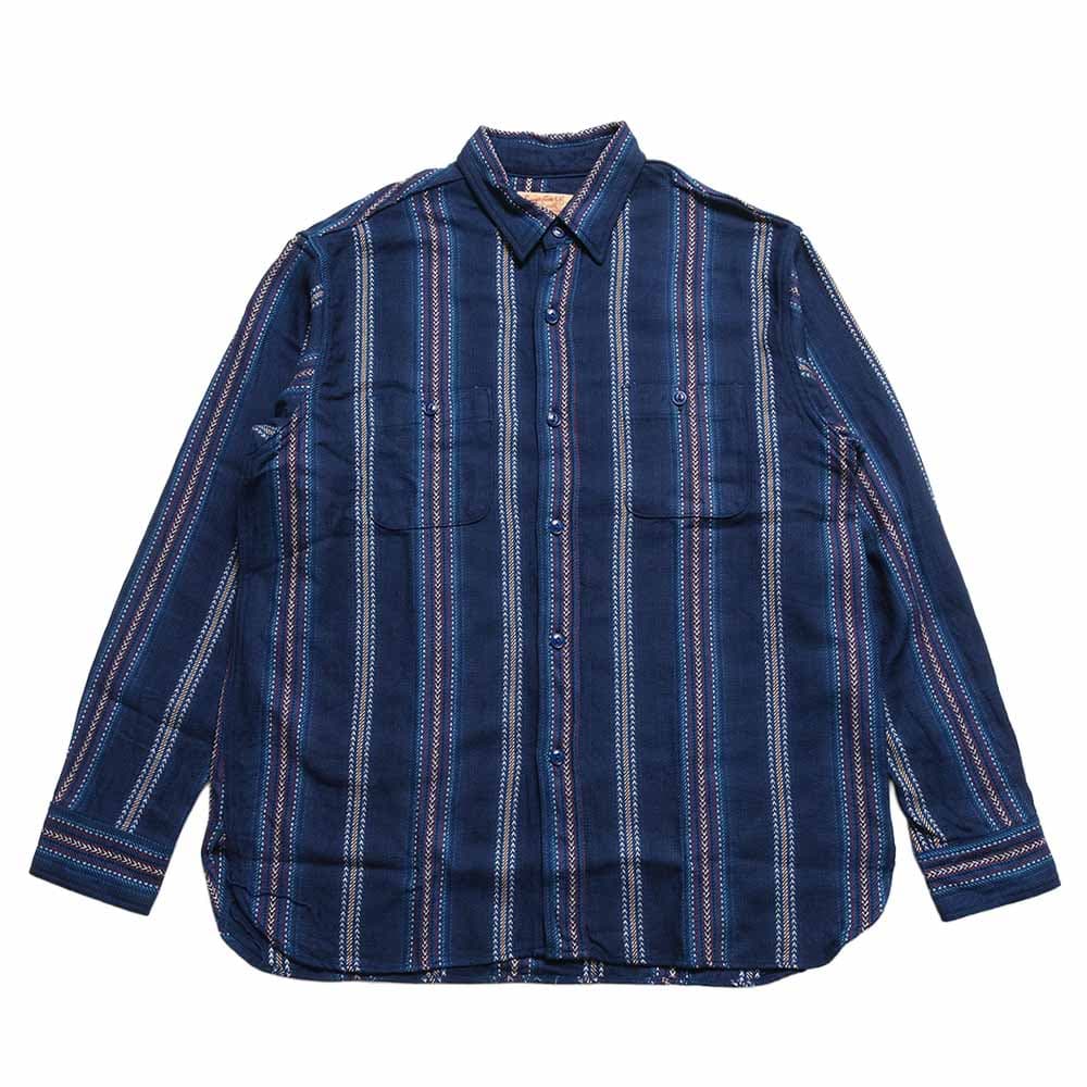 NATIVE AMERICAN - INDIGO DOBBY WORK SHIRT - SC29784