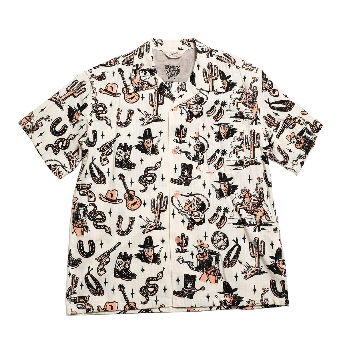 x VINCE RAY - DOBBY COTTON OPEN SHIRT - THE WESTERNER - SH39706