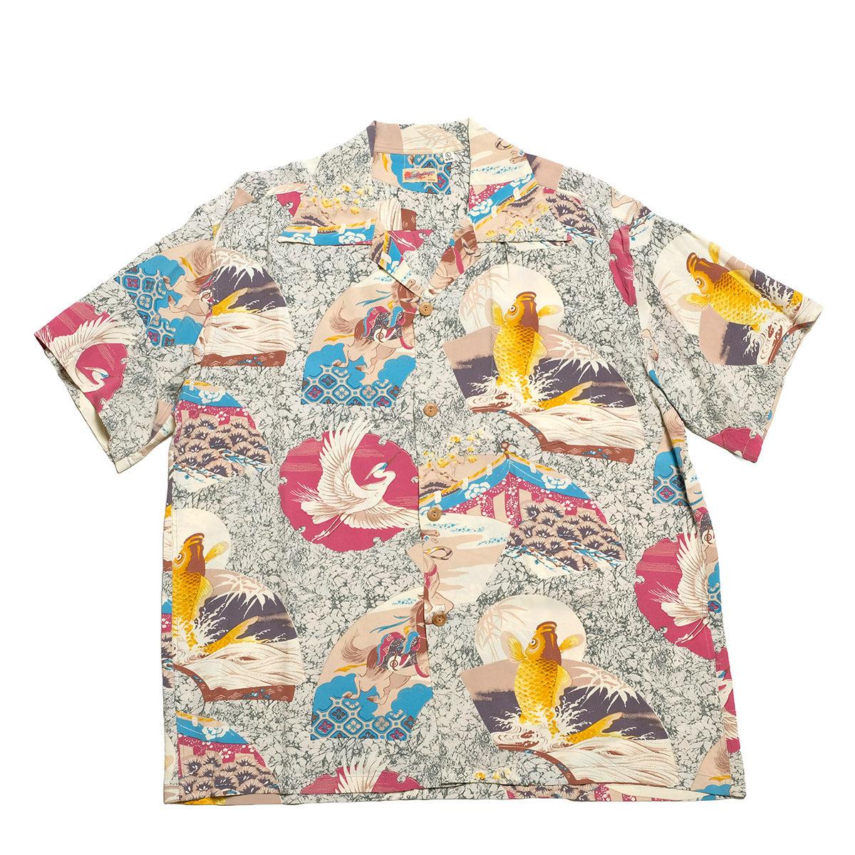 S/S RAYON HAWAIIAN SHIRT - JAPANESE QUAINT DESIGN - SS39614