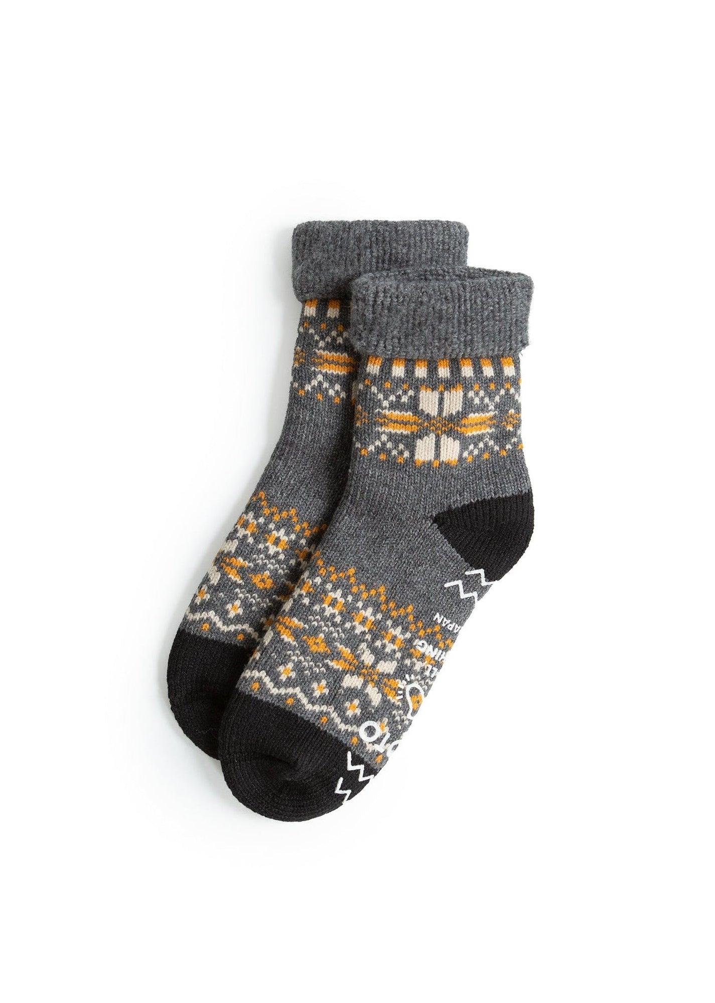 Comfy Room Socks "Snow Flake" - Dark Gray