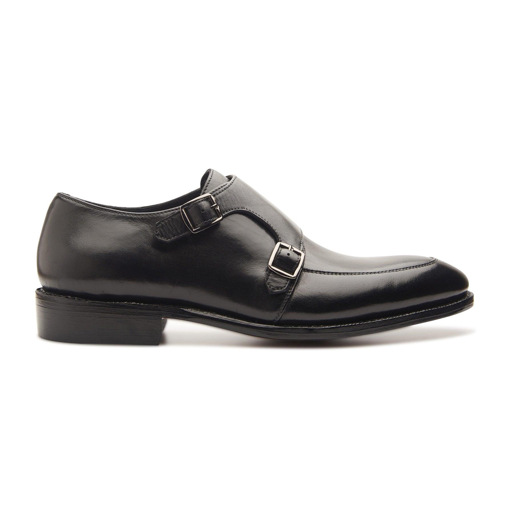 Luigi, Double Monk Strap - Black | Hand Welted | Classics Collection