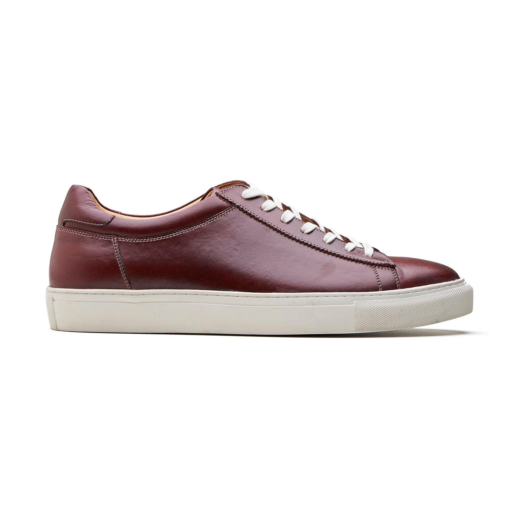 Perez, Lace-up Sneaker - Burgundy Pullup | Smart Casuals