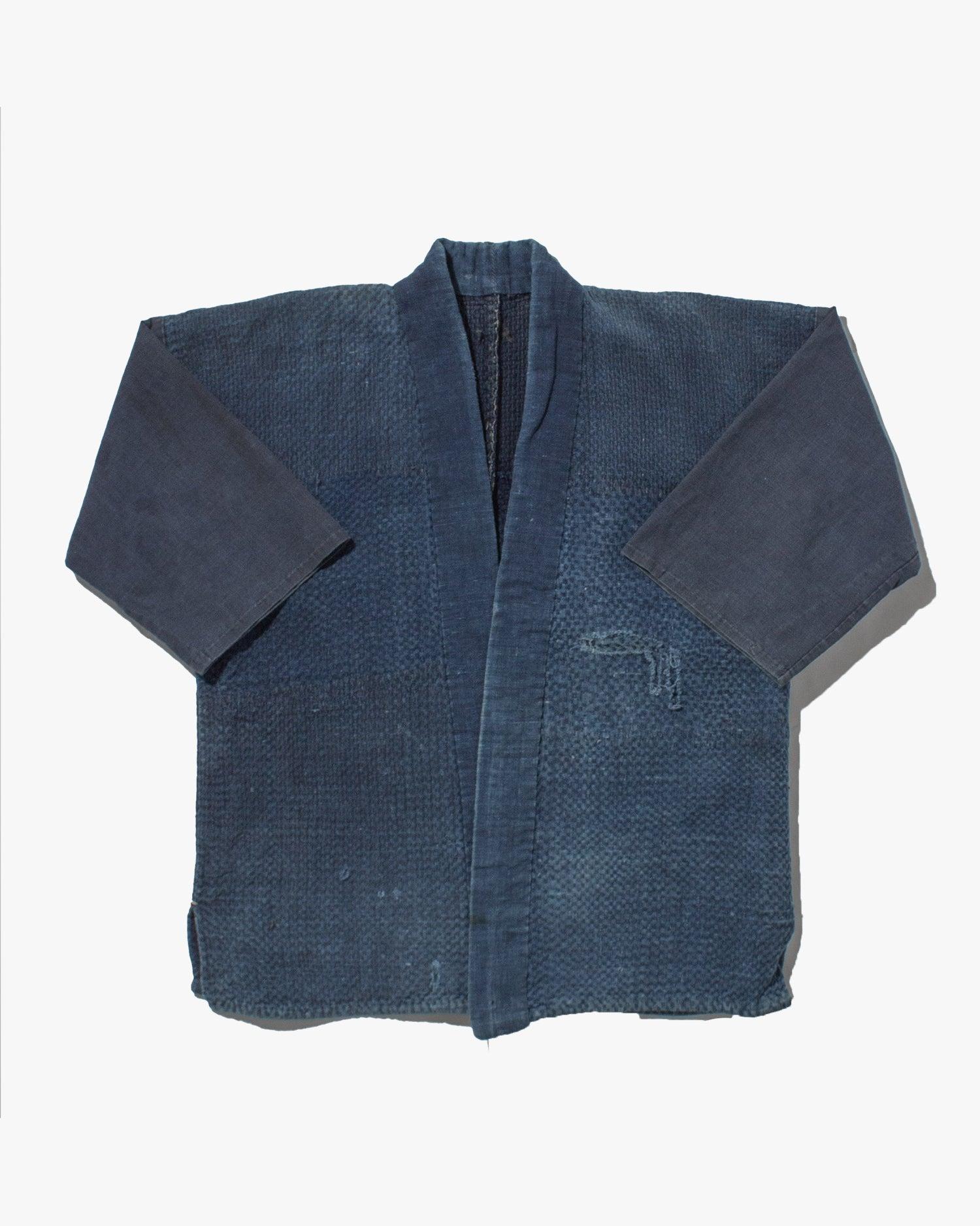 Vintage Noragi Jacket, Partially Sashiko Stitched Indigo