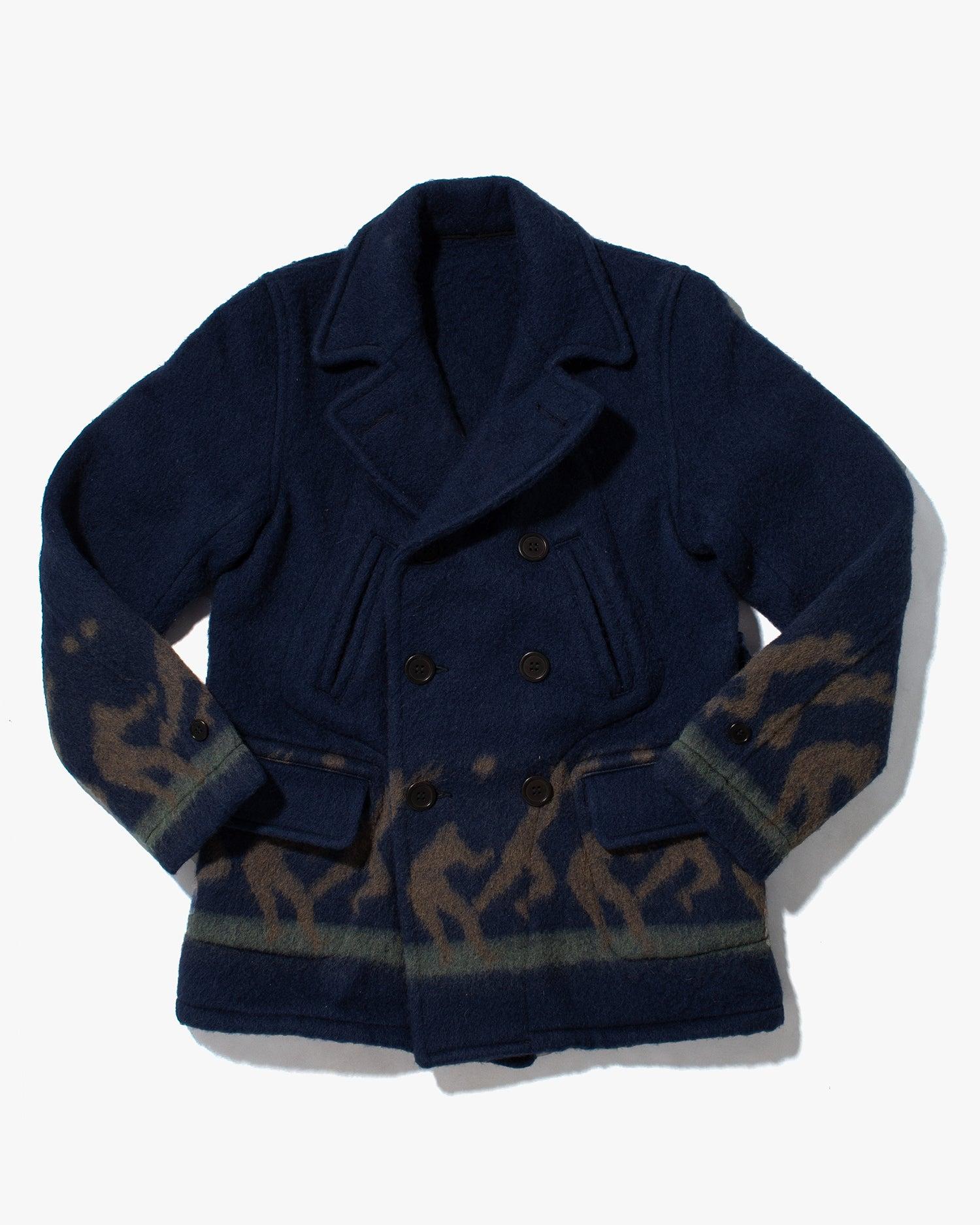 Jacket, Heller's Cafe, Wool Jacket, Blue with Dancing People - S