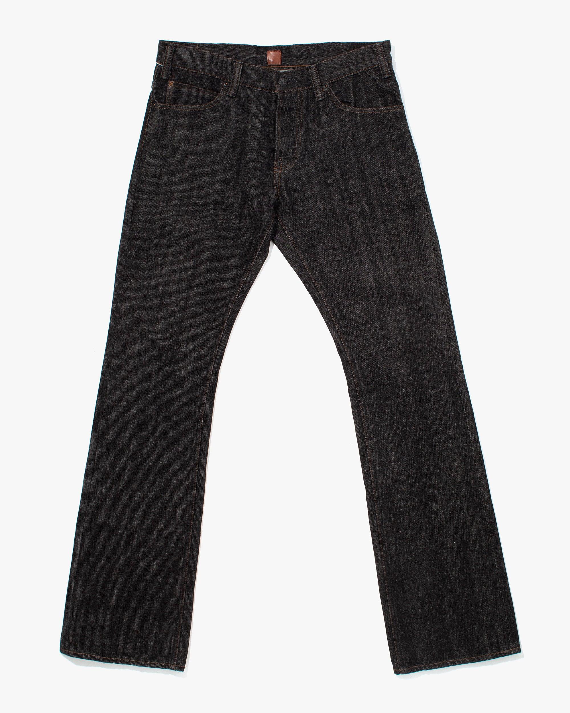 Denim Jeans, Geruga, Washed Black with Brown Stitching - 33