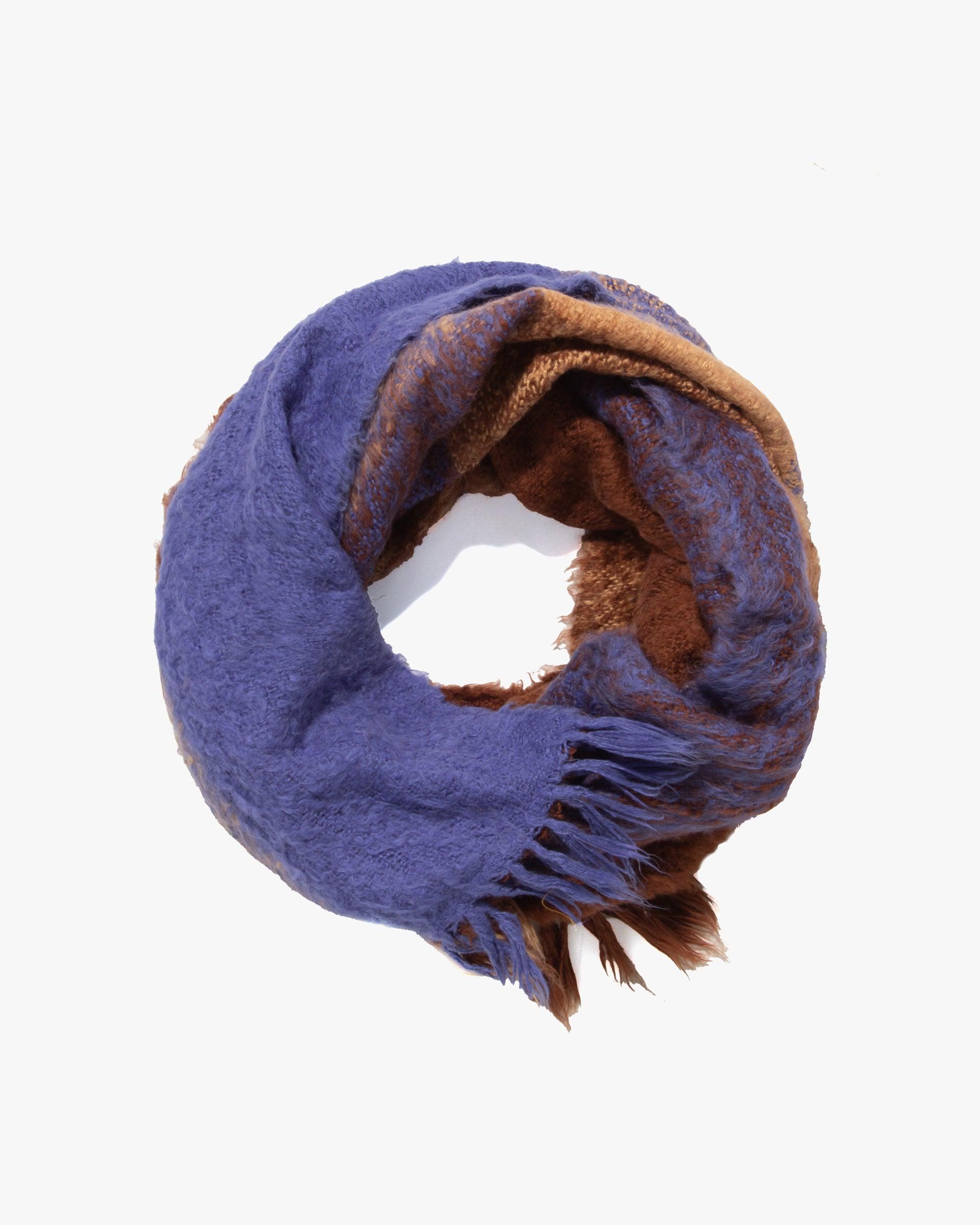 Snood, Brushed Cotton, Brown and Blue