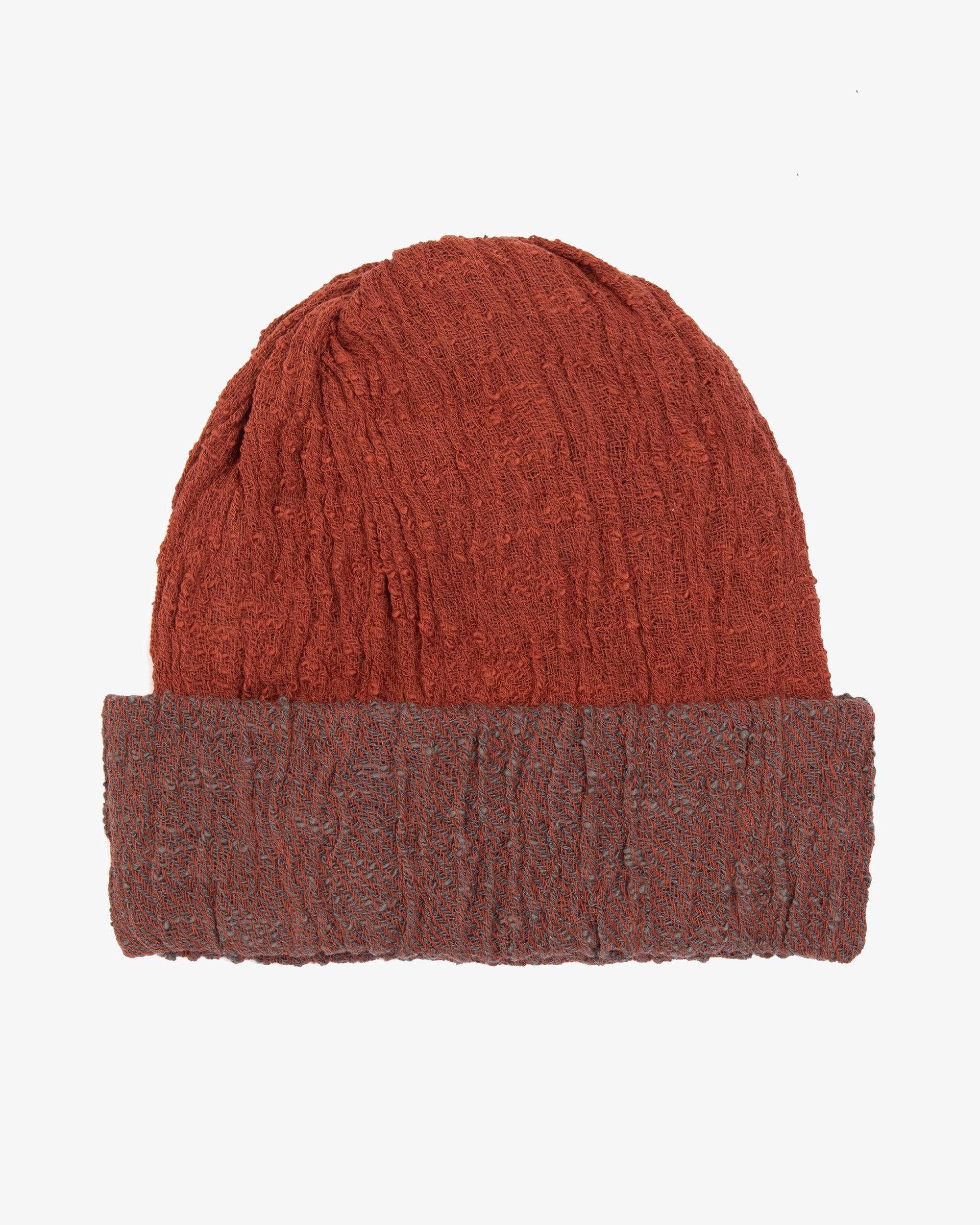 Knit Cap, Multi Functional, Cotton, Split Red and Smoke, 9˝