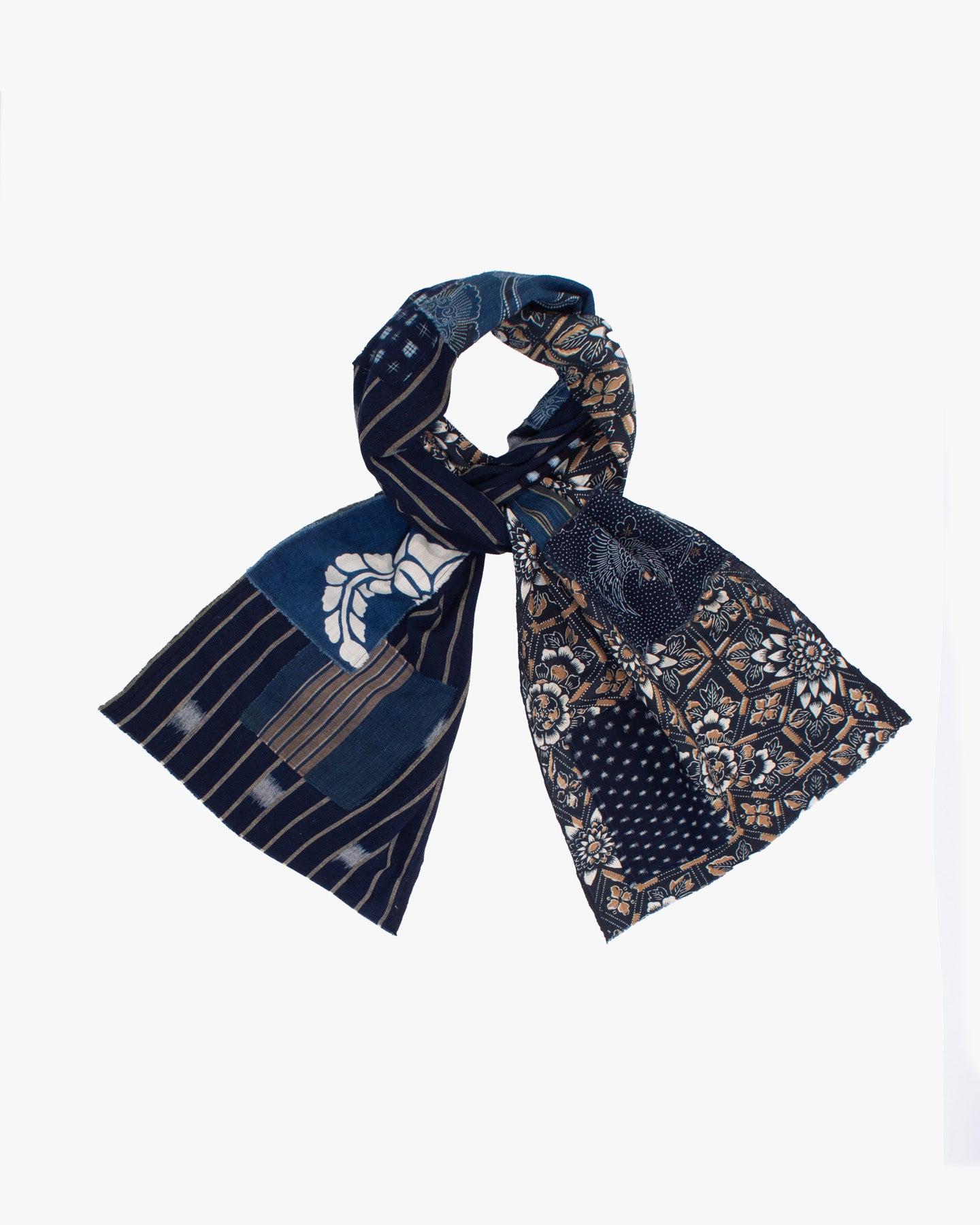 Kiriko Original Scarf, Patched Boro, Indigo, 56