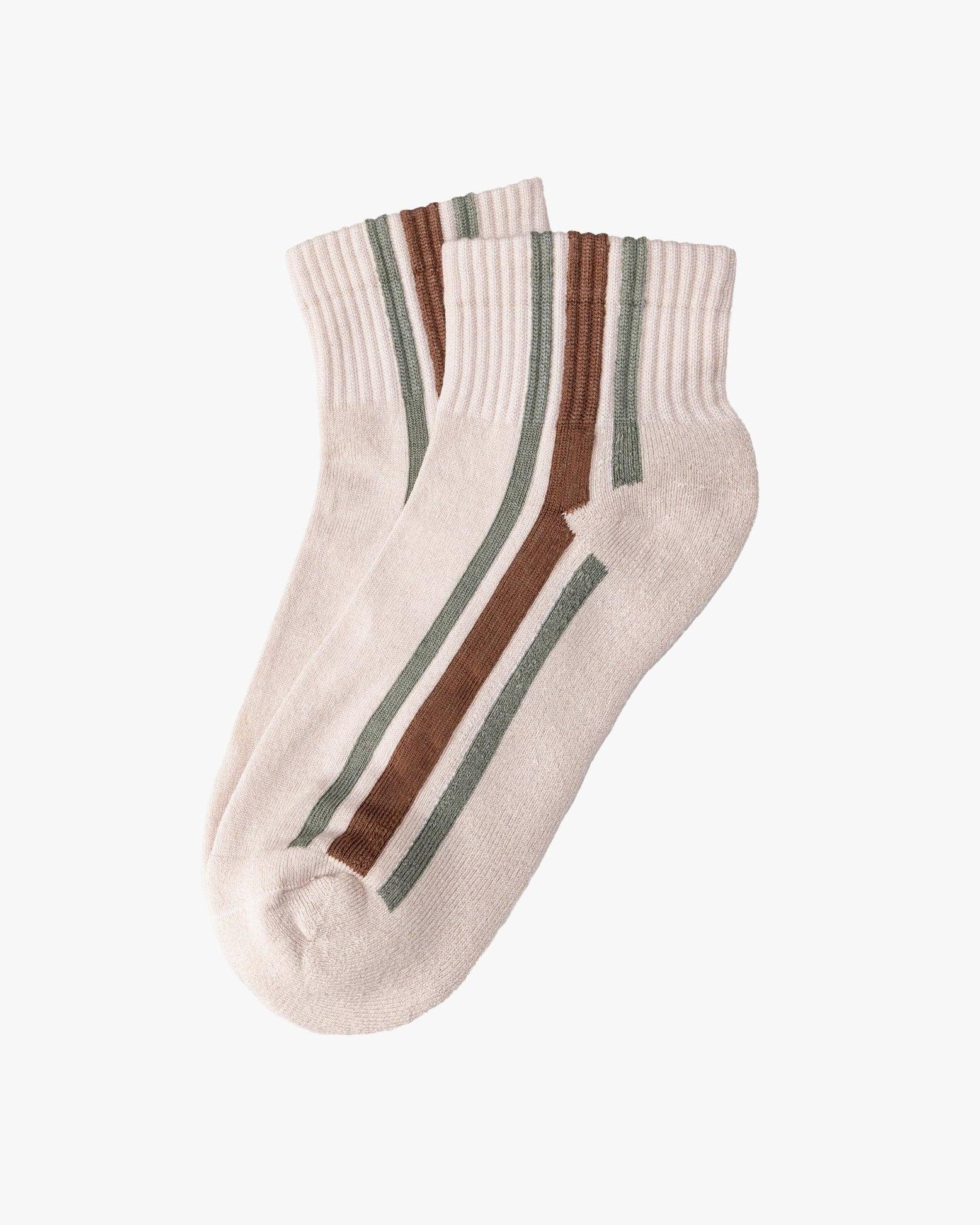 , Crew Socks, Vertical Stripe Quarter