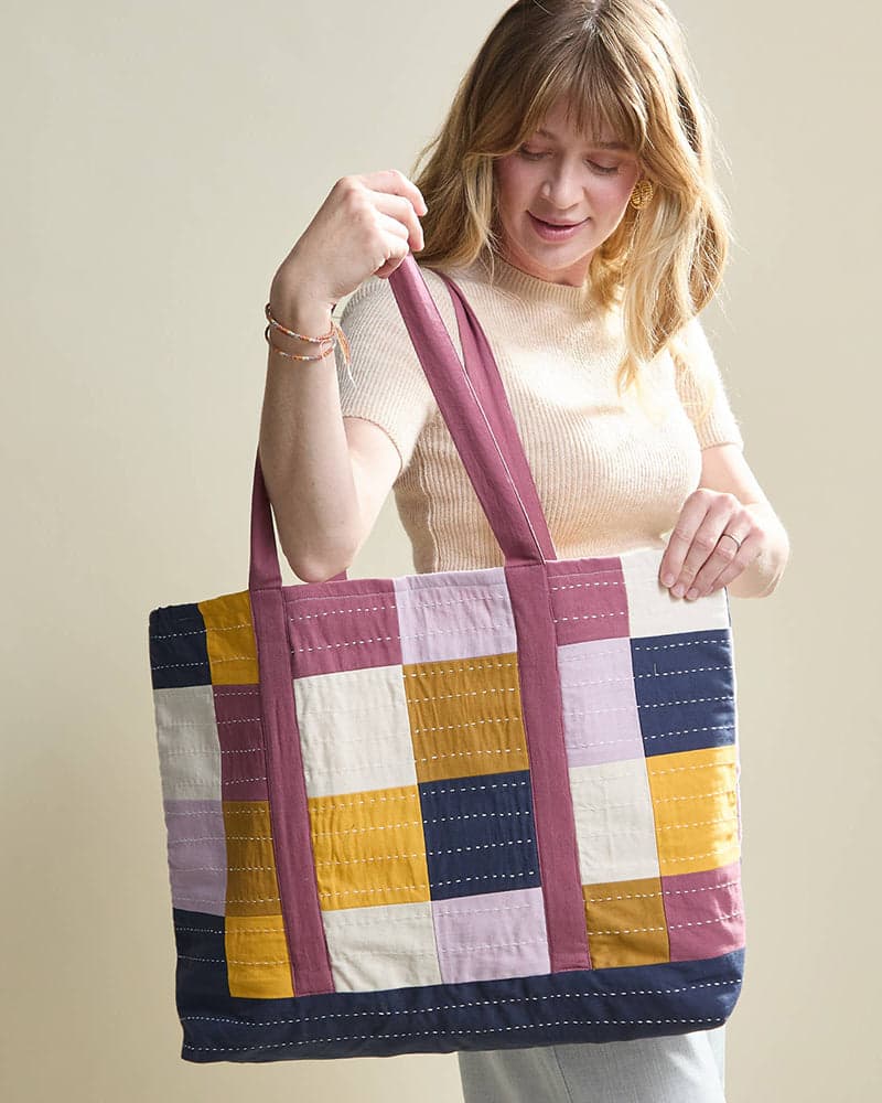 Anchal, Checkered Canvas Tote Bag