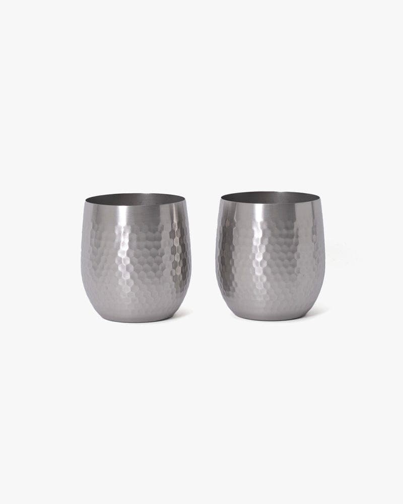 Rock Glass, Asahi, Silver Set of 2