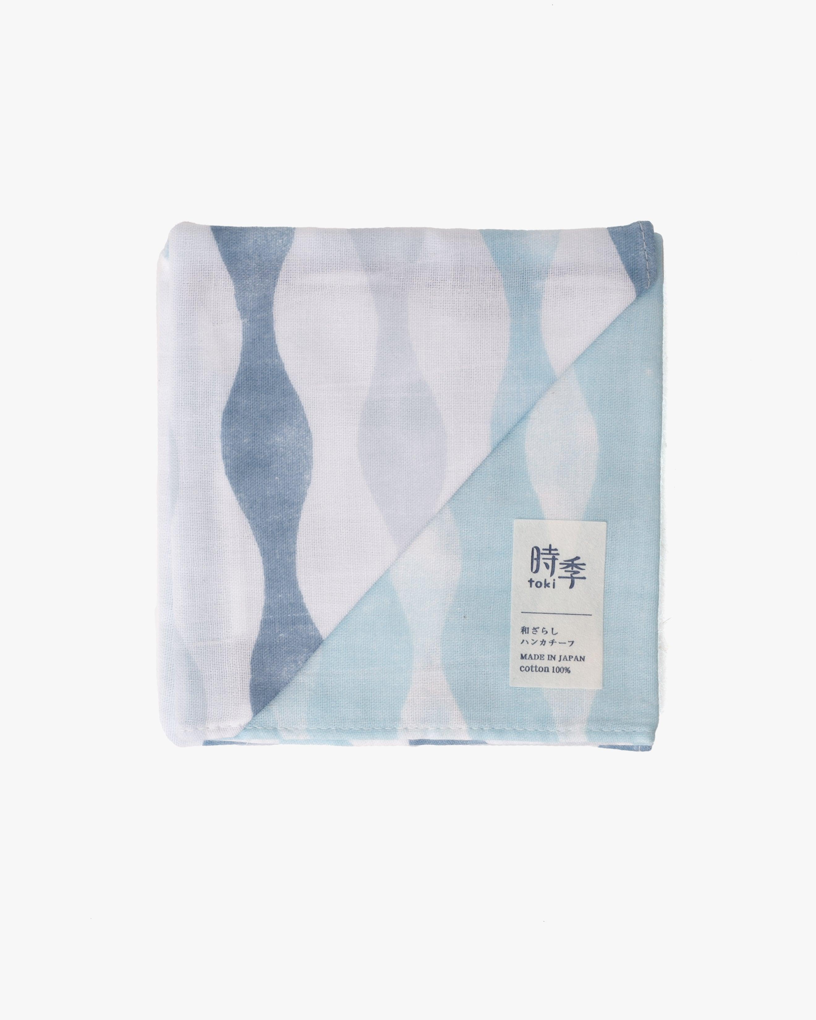 , Toki Double Gauze Handkerchief, Tachiwaku, Shades of Blue