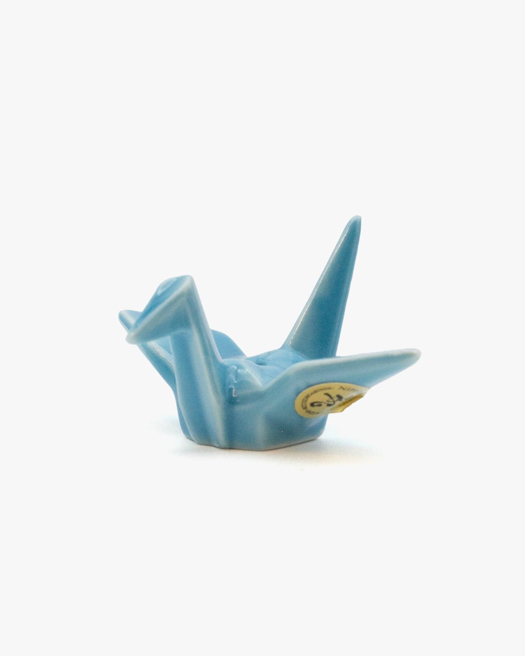 2" Crane Incense Holder, Sky Blue