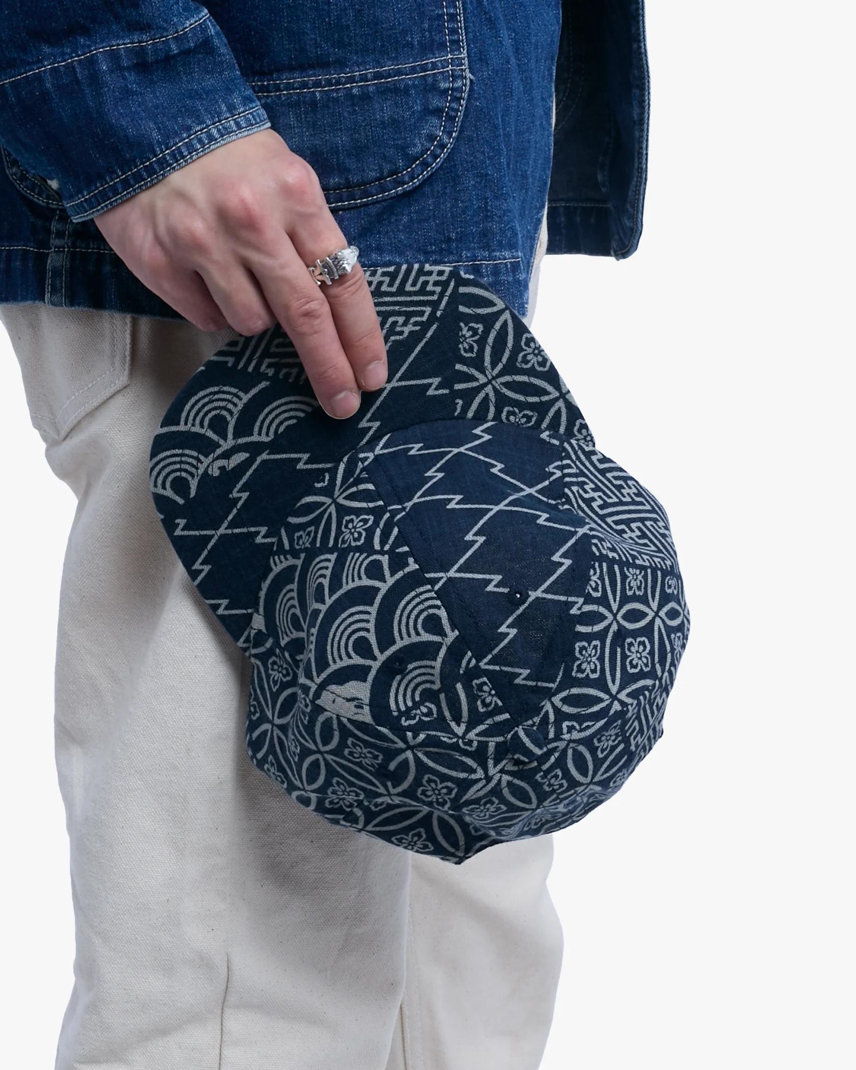 Kiriko Original Cap, 6-Panel Indigo Large Multi with Solid Indigo Underbill