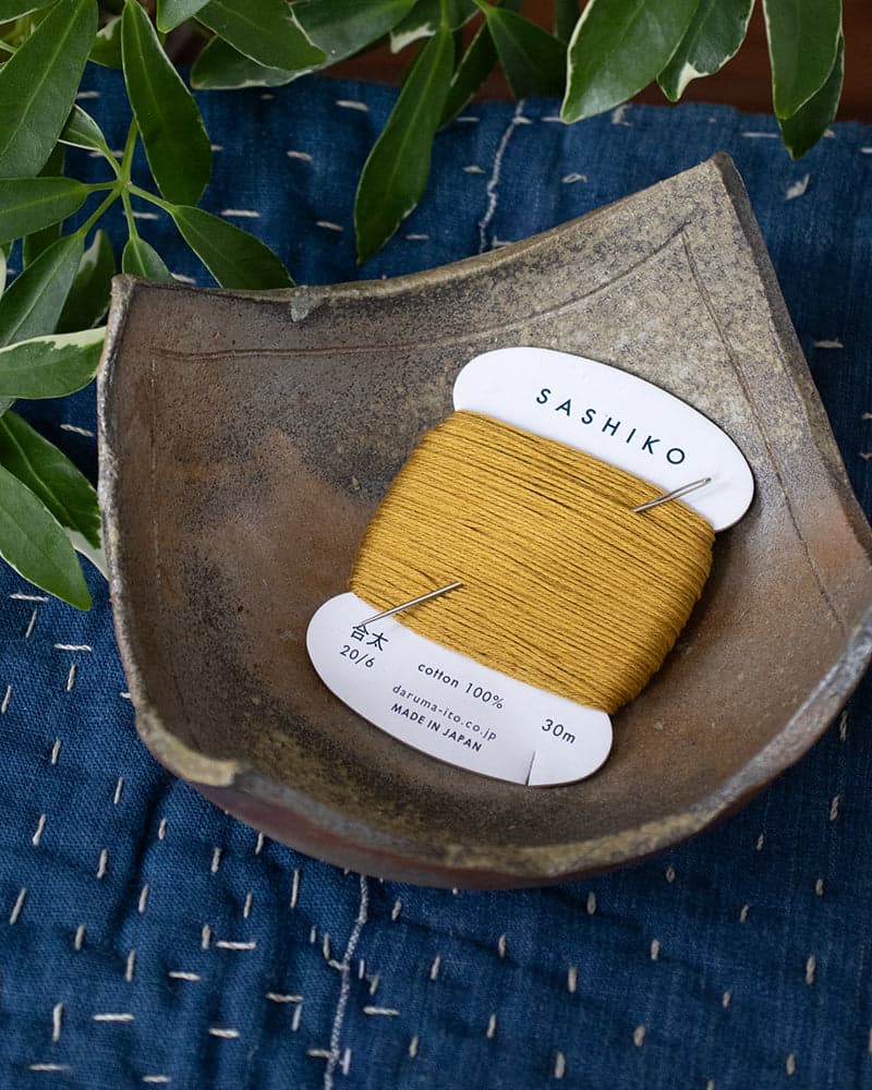 Daruma, Sashiko Thread 30m, Mustard