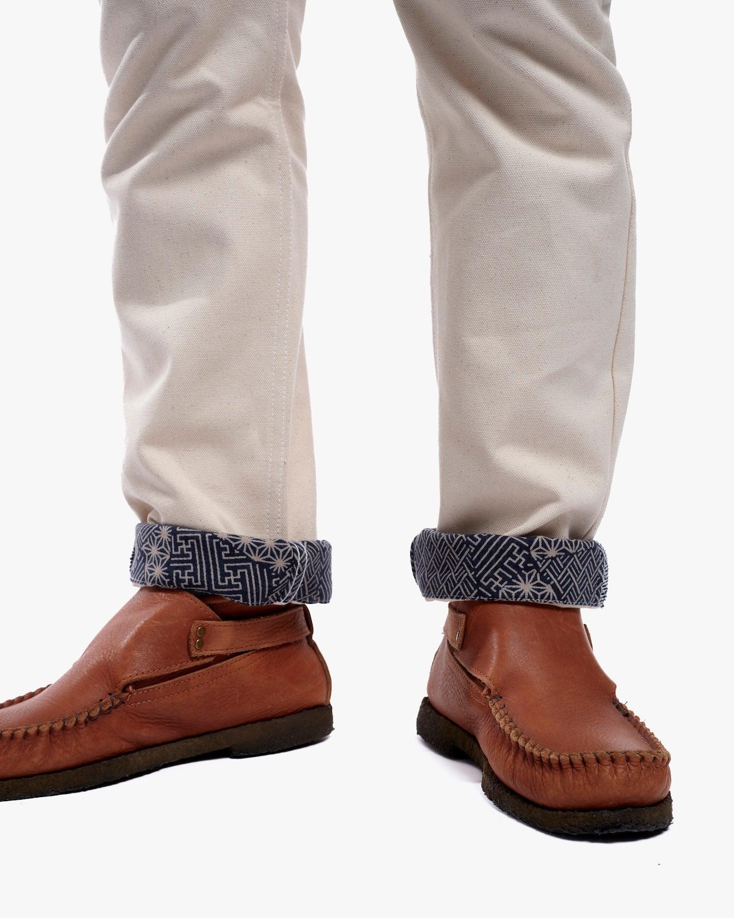 Kiriko Original Canvas Pants, US Made 12.8 oz., Cream, Small Multi