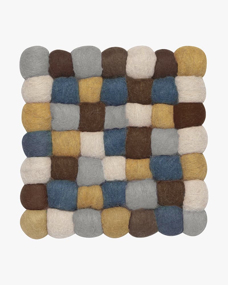 , Ochre Recycled Wool Felt Dot Trivet