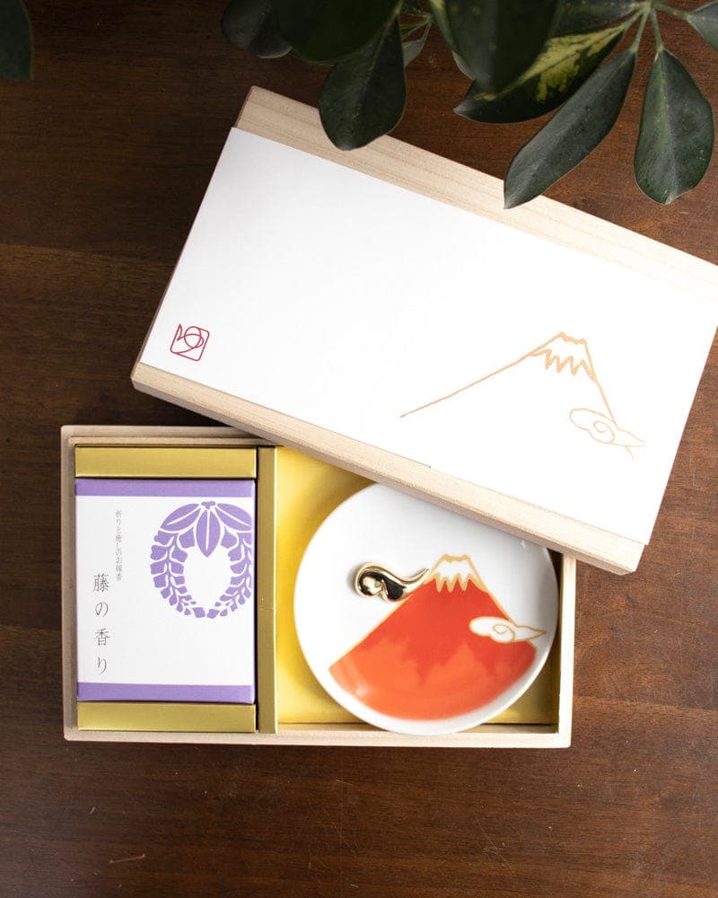 Incense, Set with Red Incense Plate, Wisteria