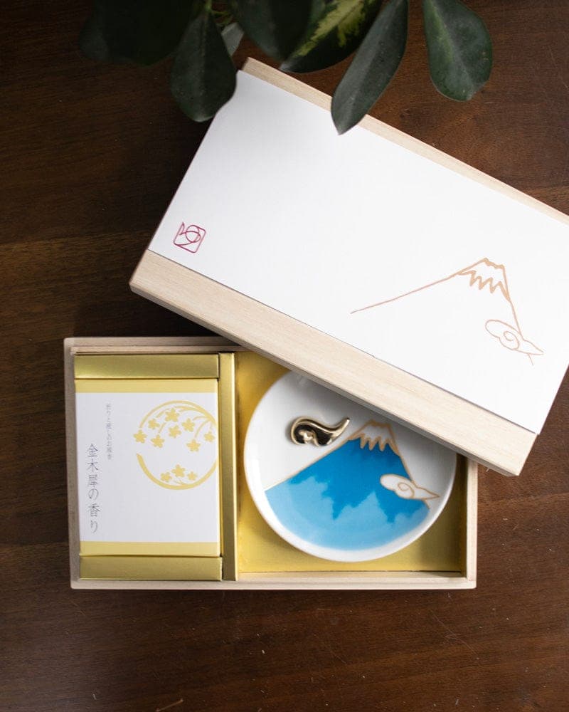 Incense, Set with Blue Incense Plate, Osmanthus