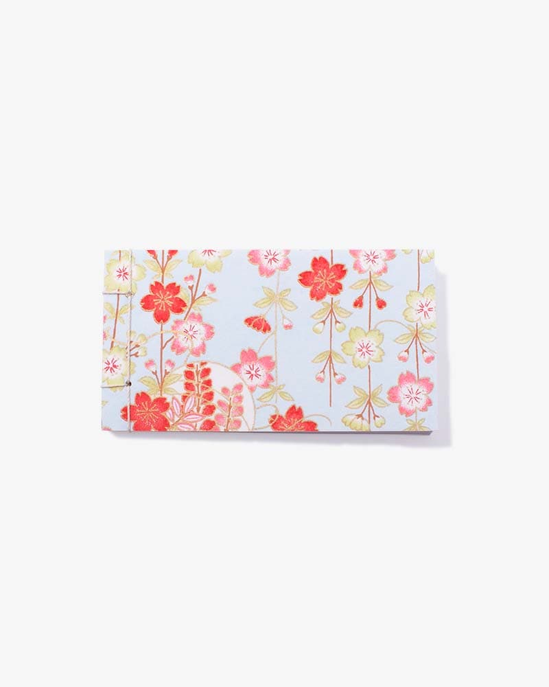 Memo Pad, Classic Series #20, Pale Blue with Red and Green Sakura