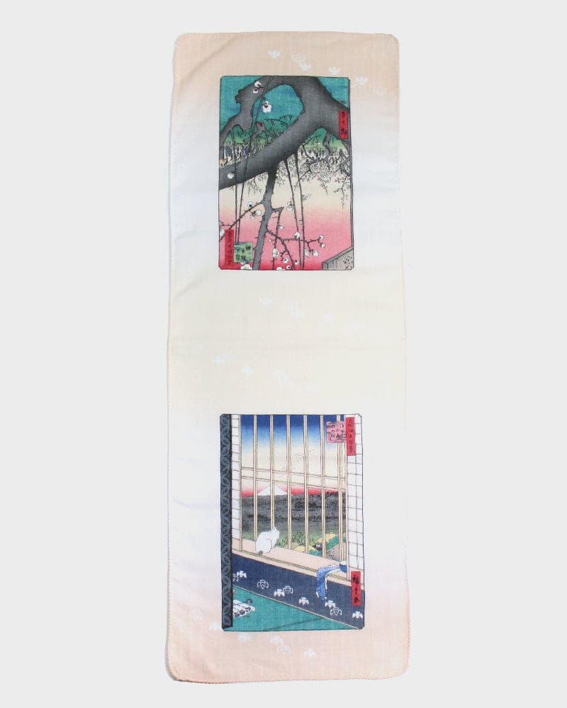 Tenugui, Double Gauze, Utagawa Hiroshige, Edo Scenery - Cat