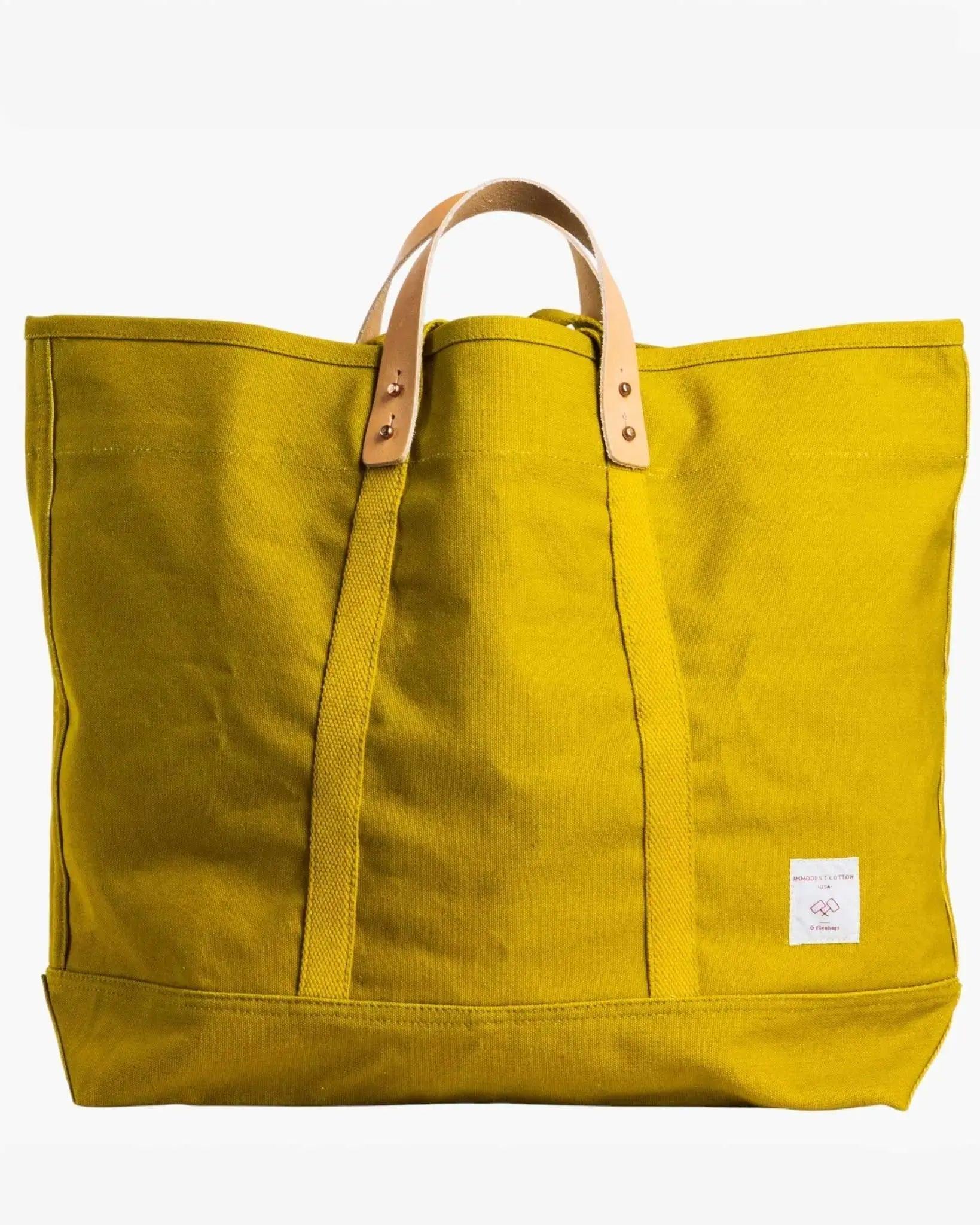 Large East West Tote | Chartreuse