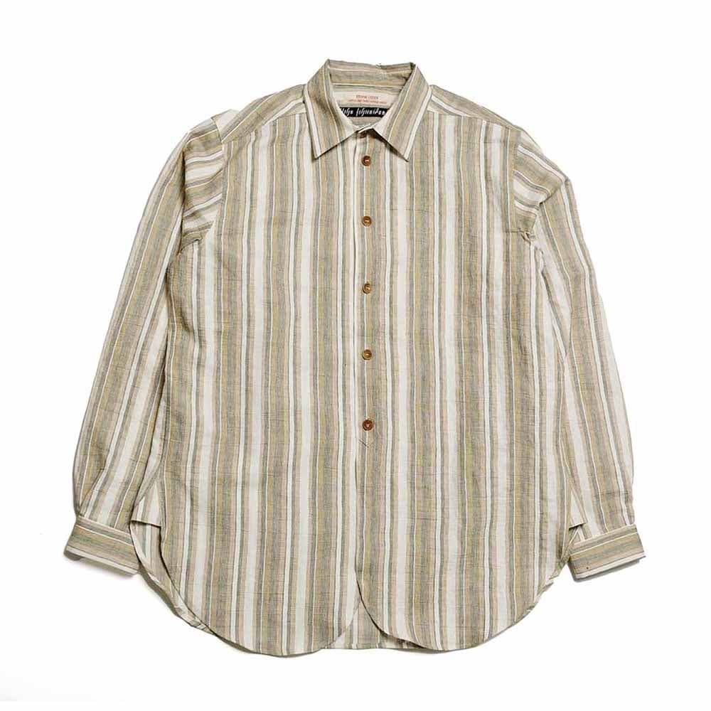 DEAD STOCK LIMITED RARE VINTAGE FABRIC SHIRT - GREEN STRIPE - FL-0716003