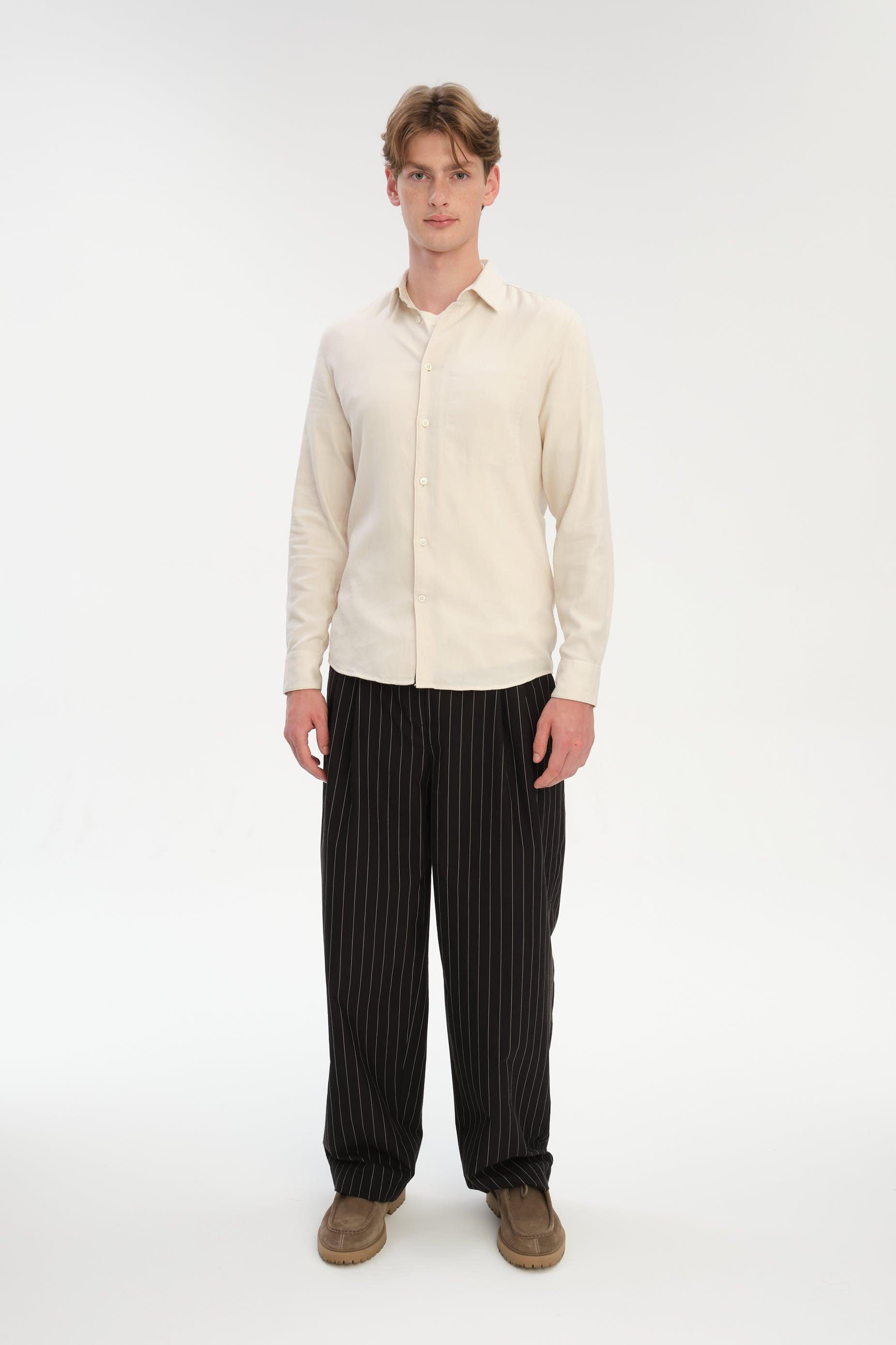 Feel Good Shirt in Creamy Silky Italian Lyocell and Organic Cotton Flannel