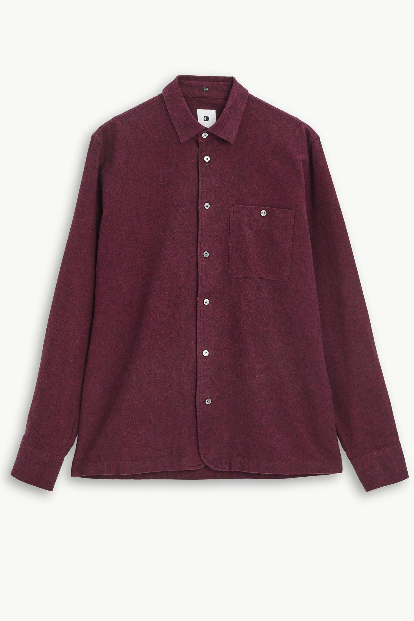 Strong Shirt in a Wine Recycled Italian Cotton Flannel