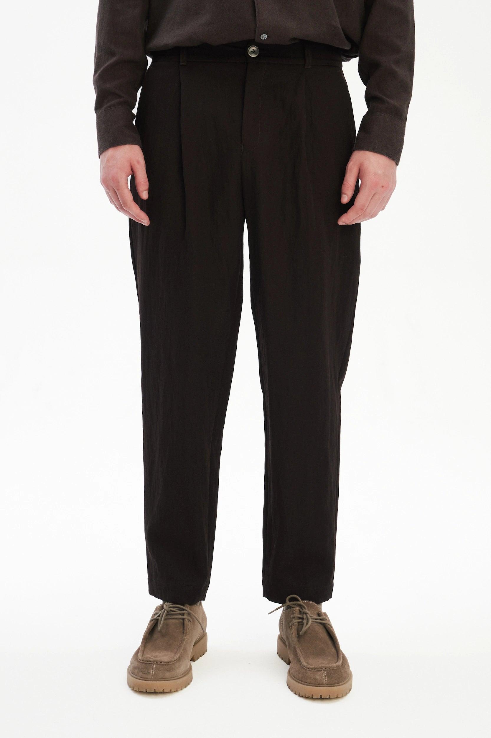 Genuine Trousers in the Finest Mix of Earthy Brown Italian Virgin Wool and Nylon