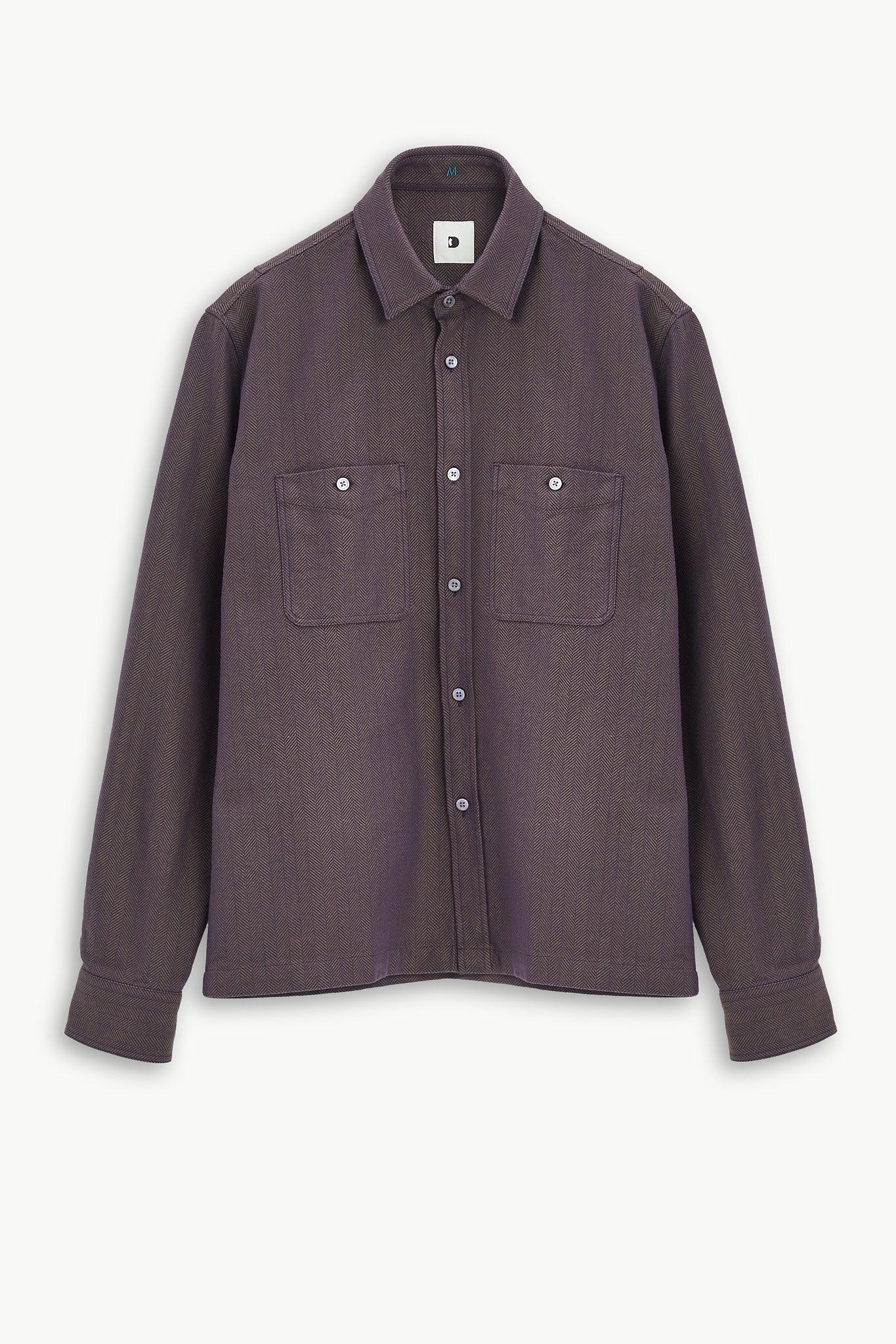 Gent Overshirt in Rust Portuguese Herringbone