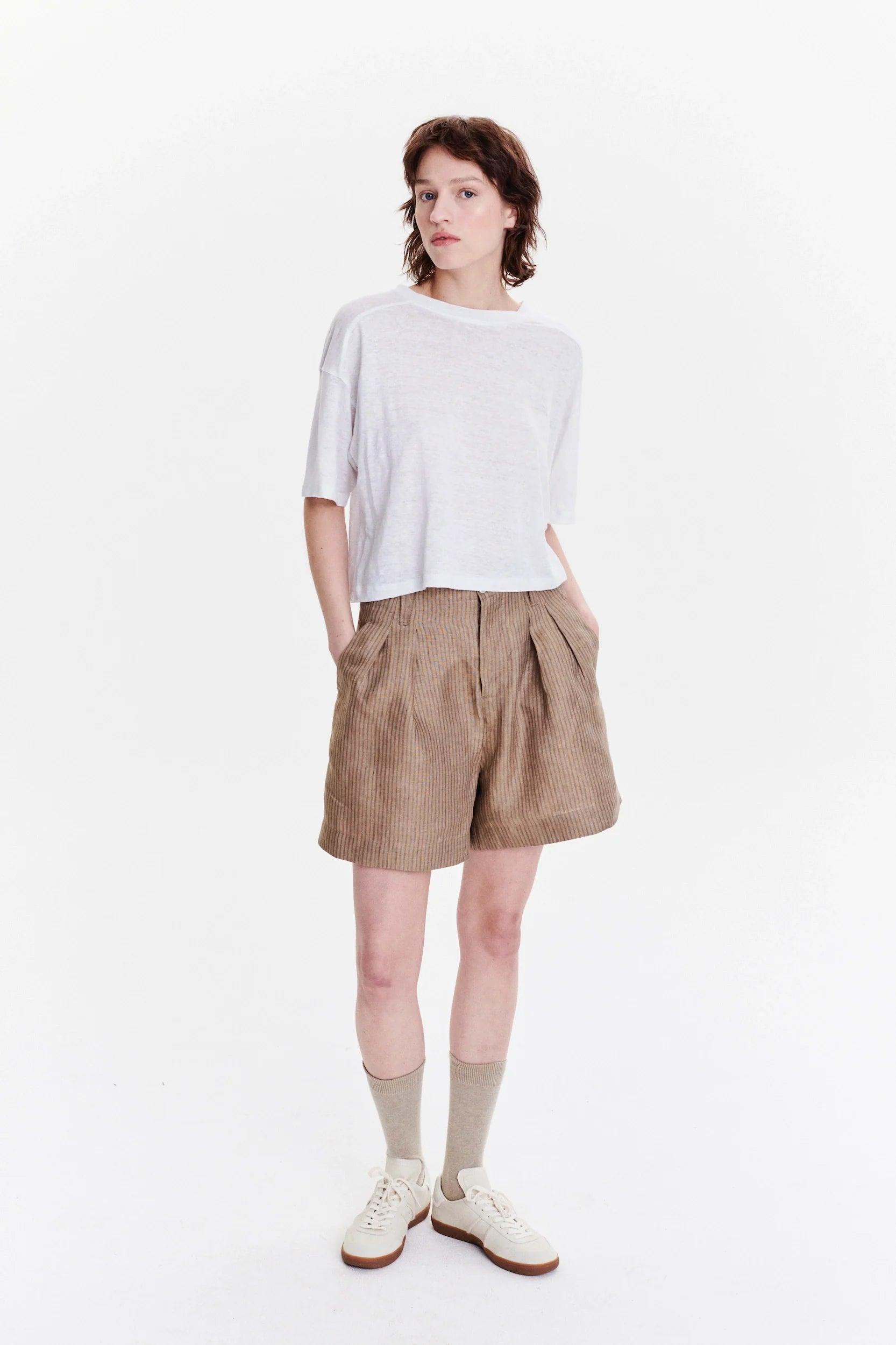 T-shirt in the Finest White Lithuanian Pure Linen Jersey