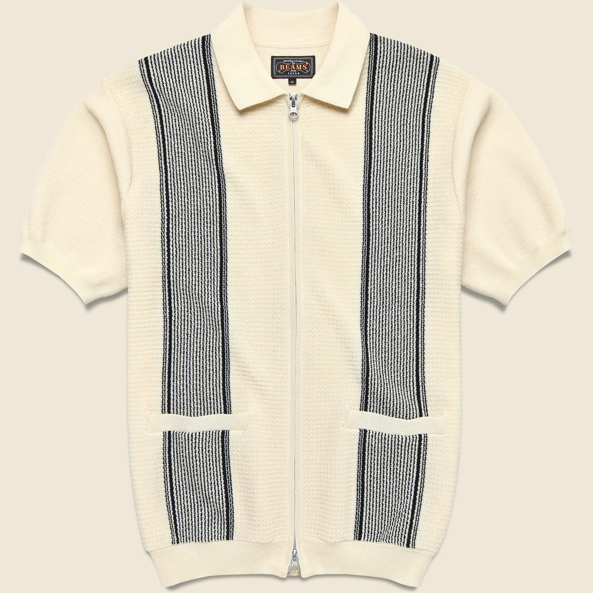 Zip Knit Polo - Off White
