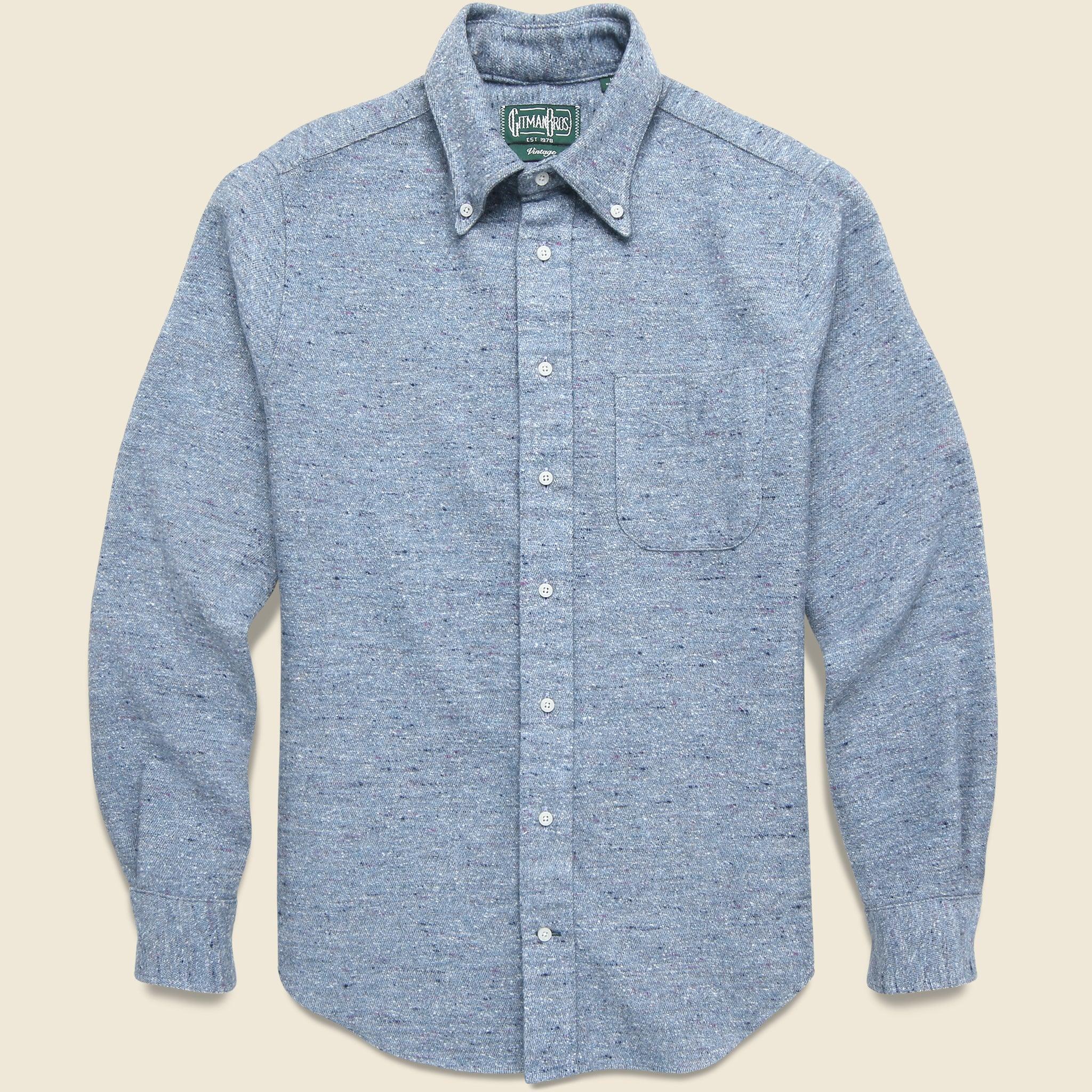 Nepped Chambray Shirt - Blue