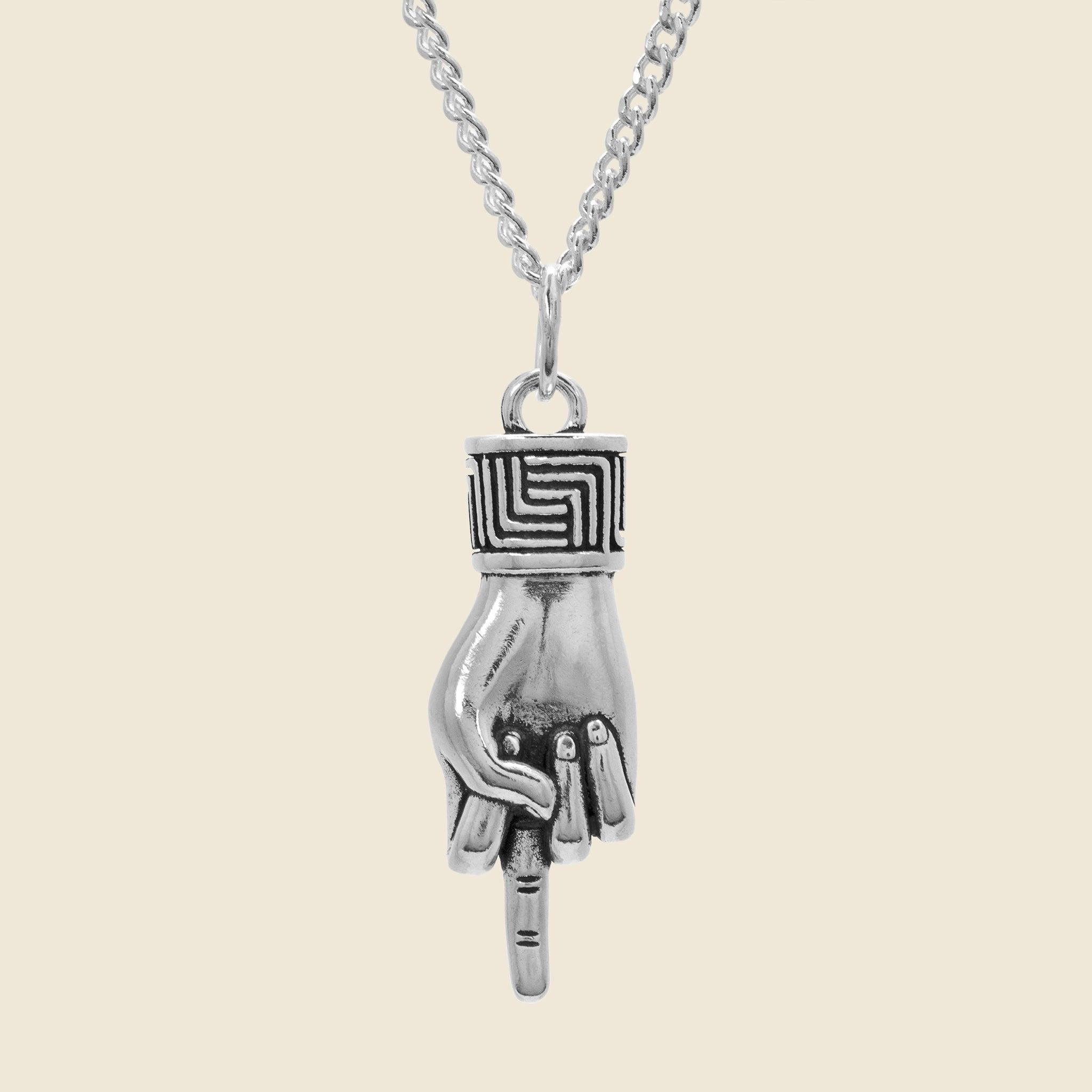 Middle Finger Necklace - Silver