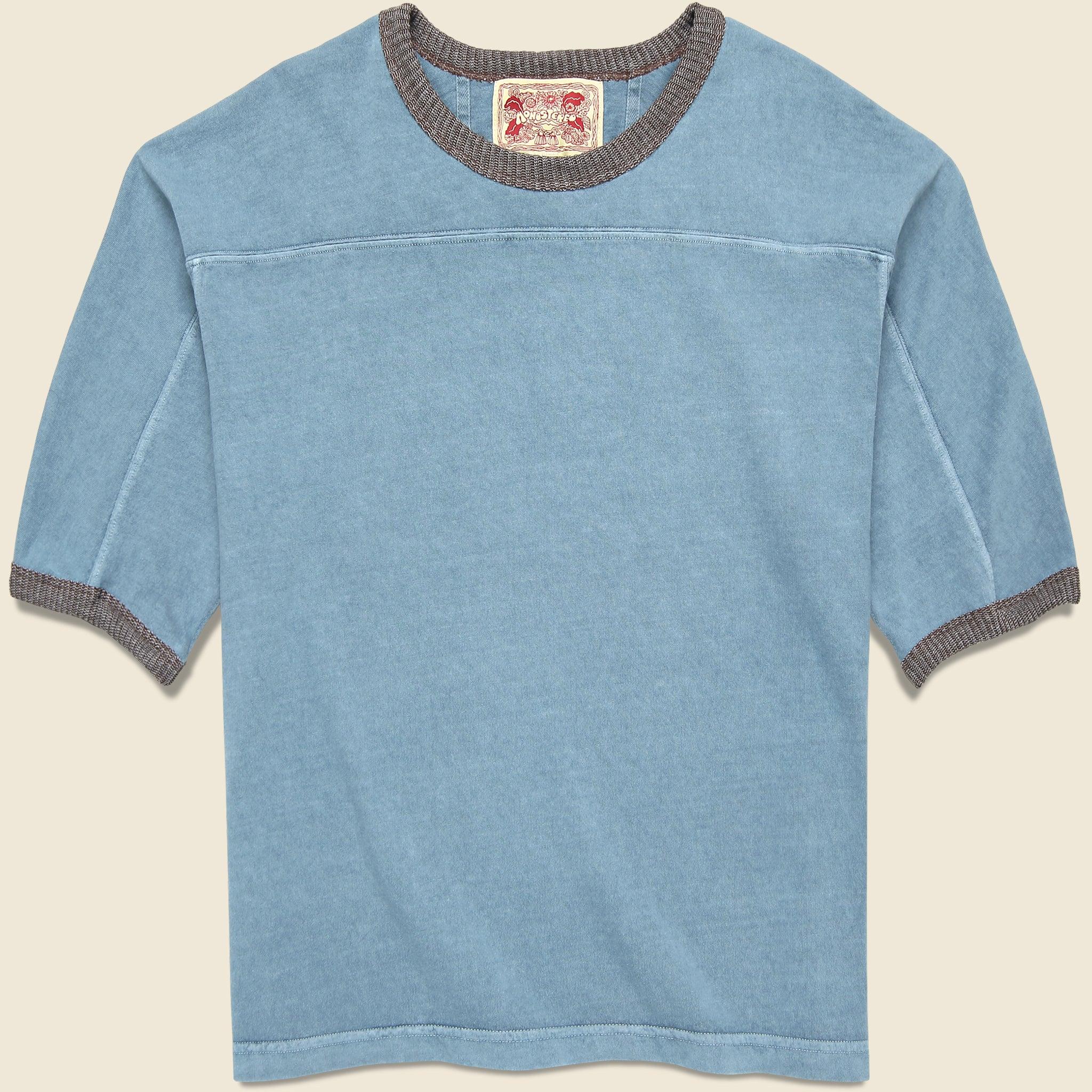 Community Ringer Football Tee - Light Blue