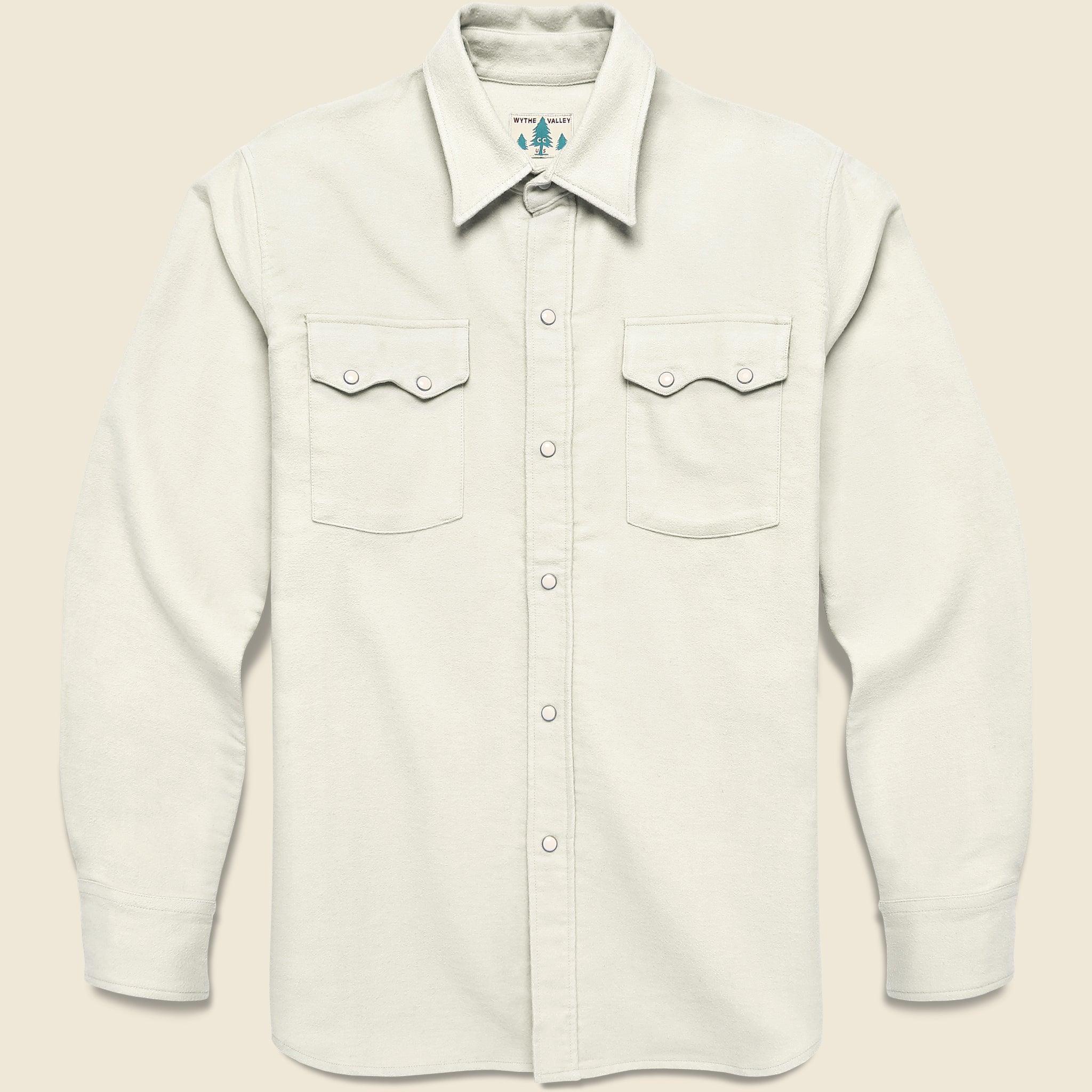 Moleskin Pearl Snap Shirt - Alabaster