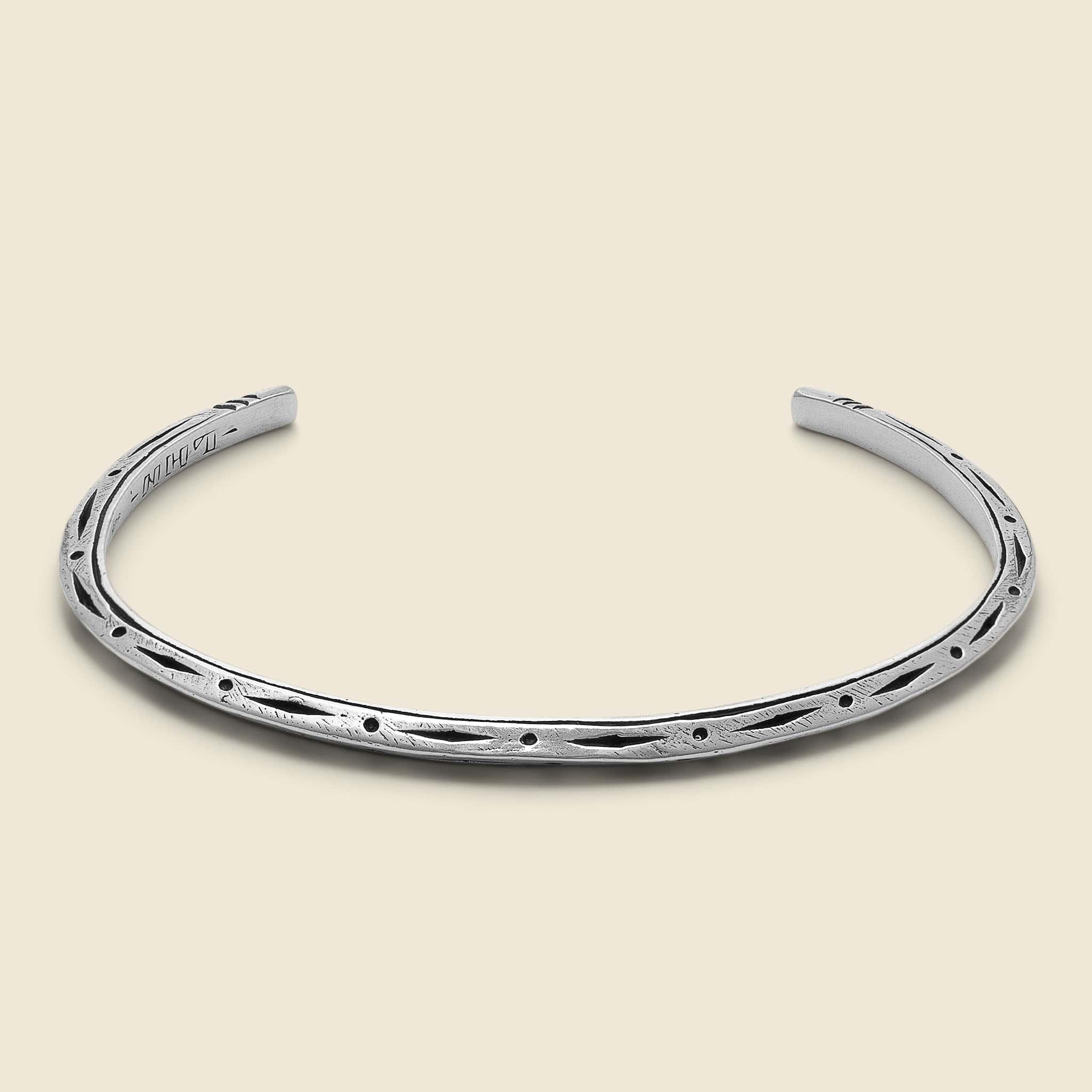 Tosca Diamond Stamp Cuff - Sterling Silver