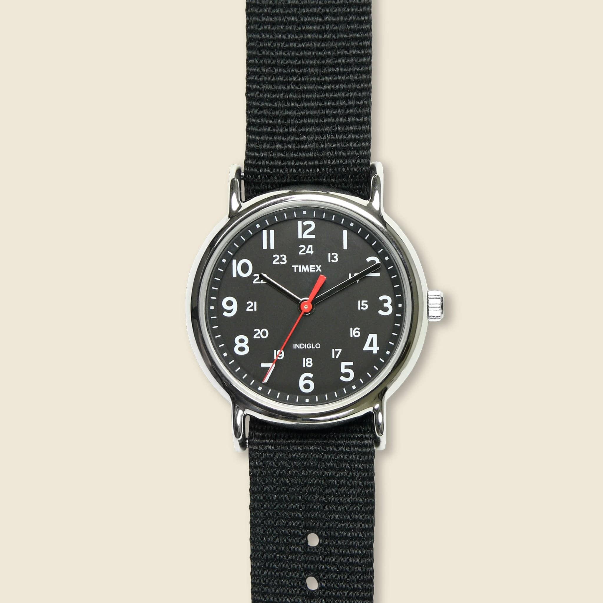 Weekender Nylon Strap Watch 38mm - Black/Black