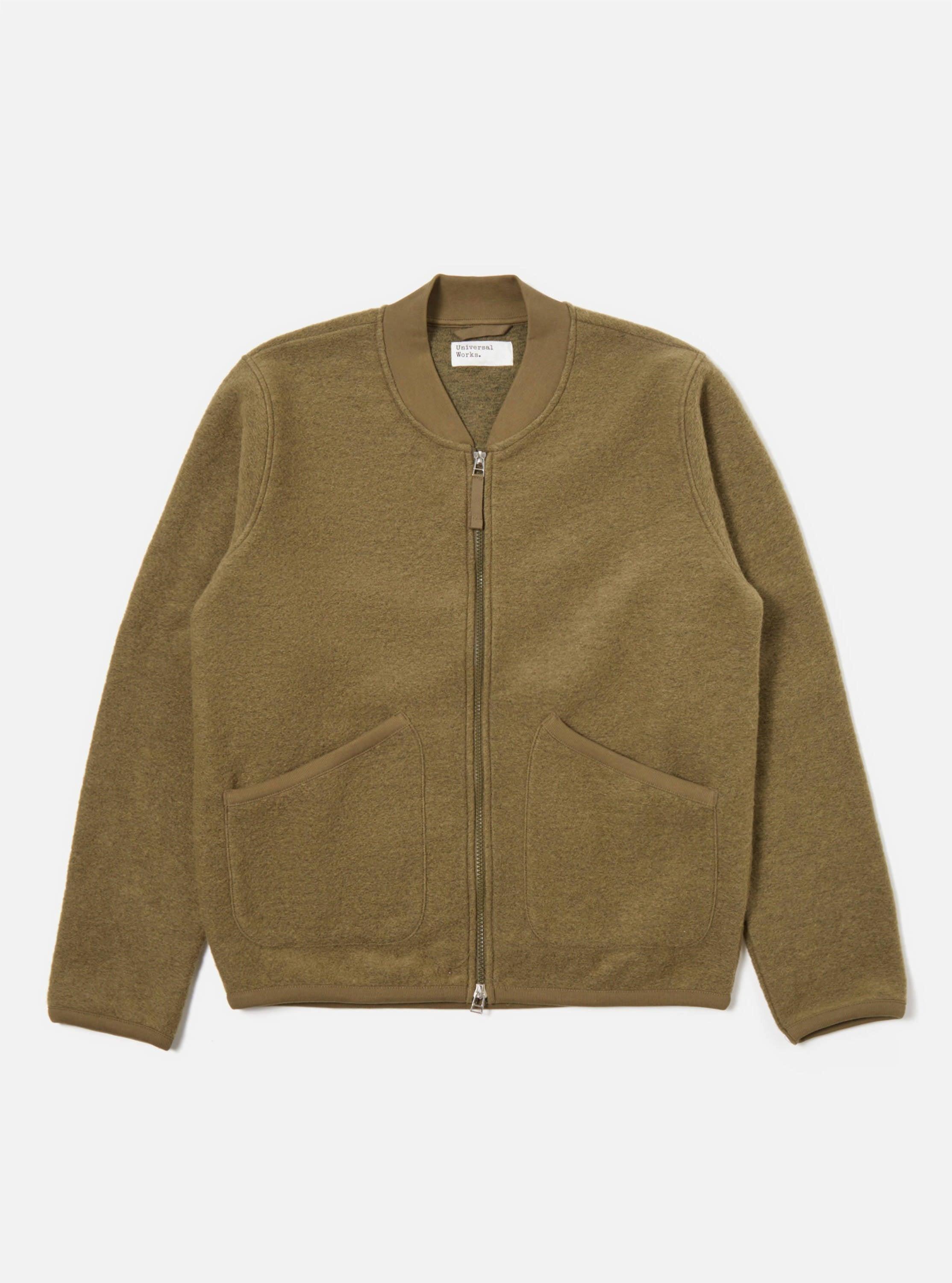 Zip Bomber Lovat Wool Fleece 搖粒絨雙向拉鍊夾克