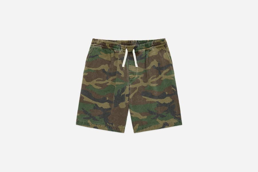Drawstring Shorts Camo Twill 復古石洗迷彩綁帶短褲