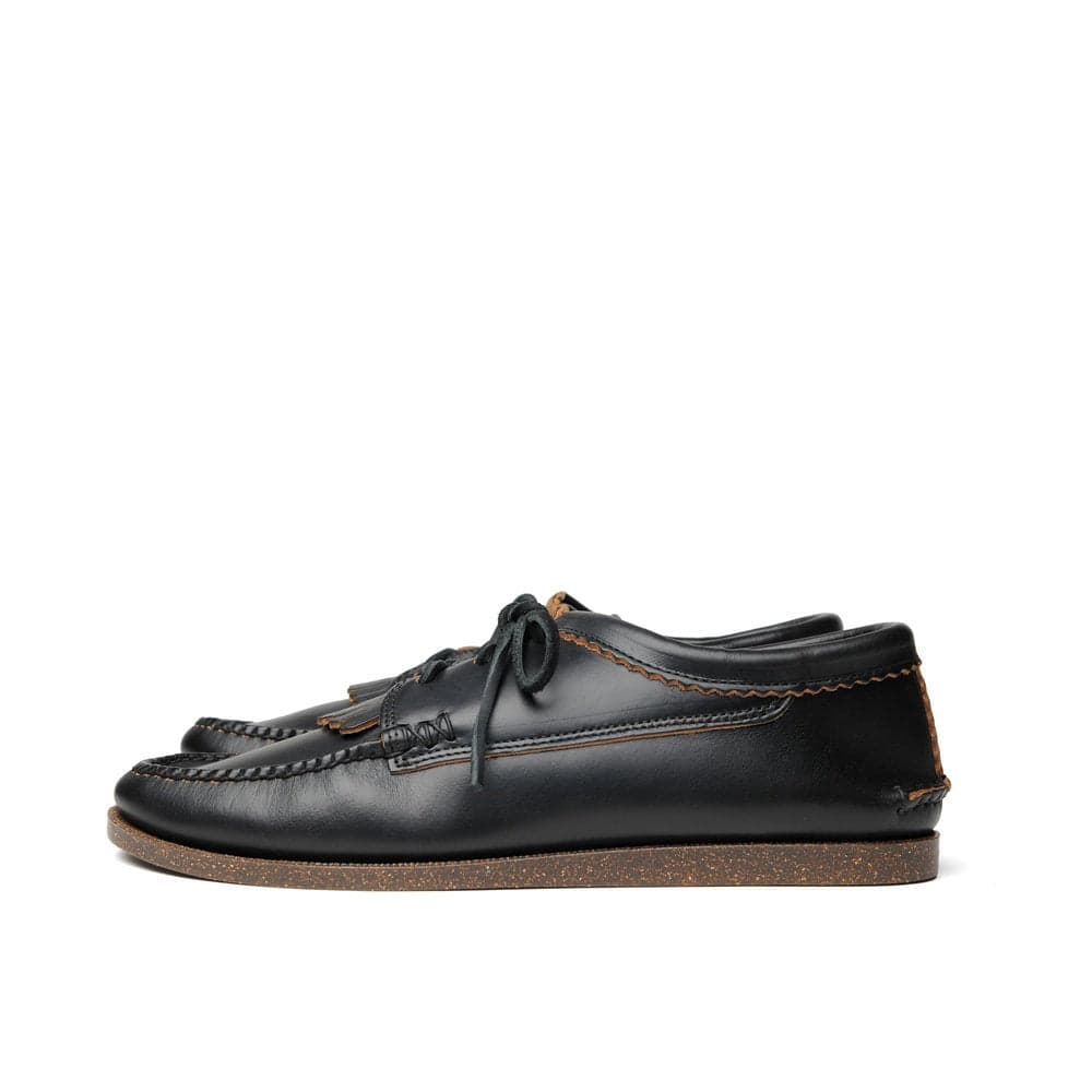 Blucher with Kiltie with Camp Sole Black Chromexcel 茶芯黑色流蘇莫卡辛平底帆船鞋
