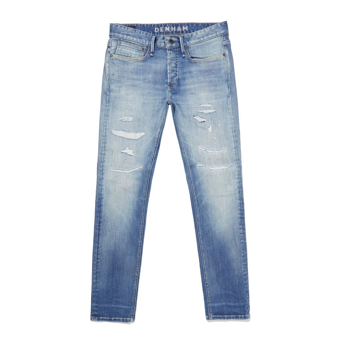Bolt FMAR OCS Skinny Jeans / 淺藍水洗 大範圍補釘作舊 貼身錐形牛仔褲