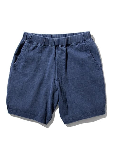 INDIGO TRAVEL SHORTS 9oz 靛藍染針織短褲