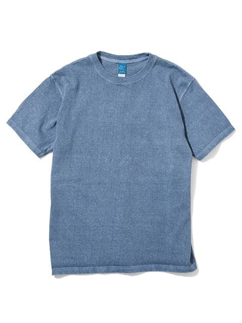 GOST-701 SS CREW T-SHIRTS 5.5oz P-Ajisai 顏料染圓筒織繡球藍素T