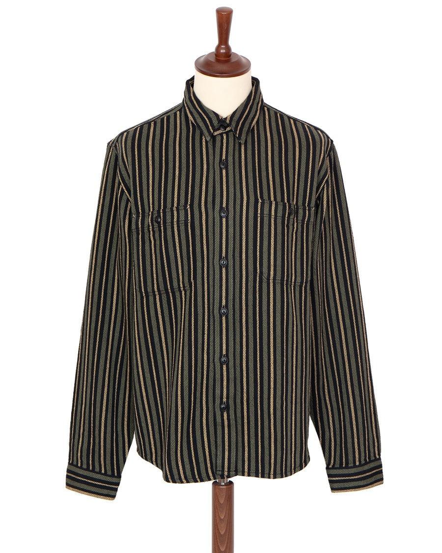 McAllen Shirt Twill Stripe Black Beige Grey 復古斜紋線條襯衫