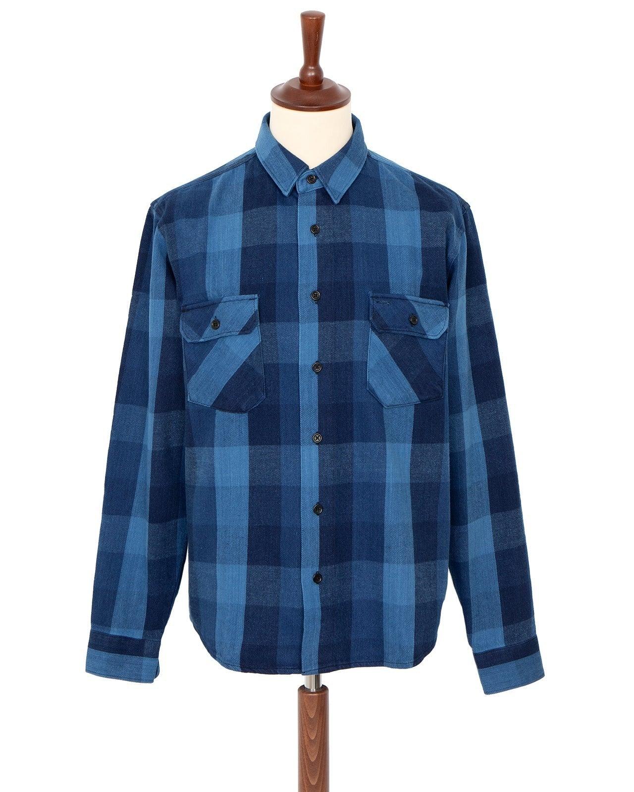 Norris Shirt Triple Indigo Selvedge 三色藍染赤耳格紋襯衫