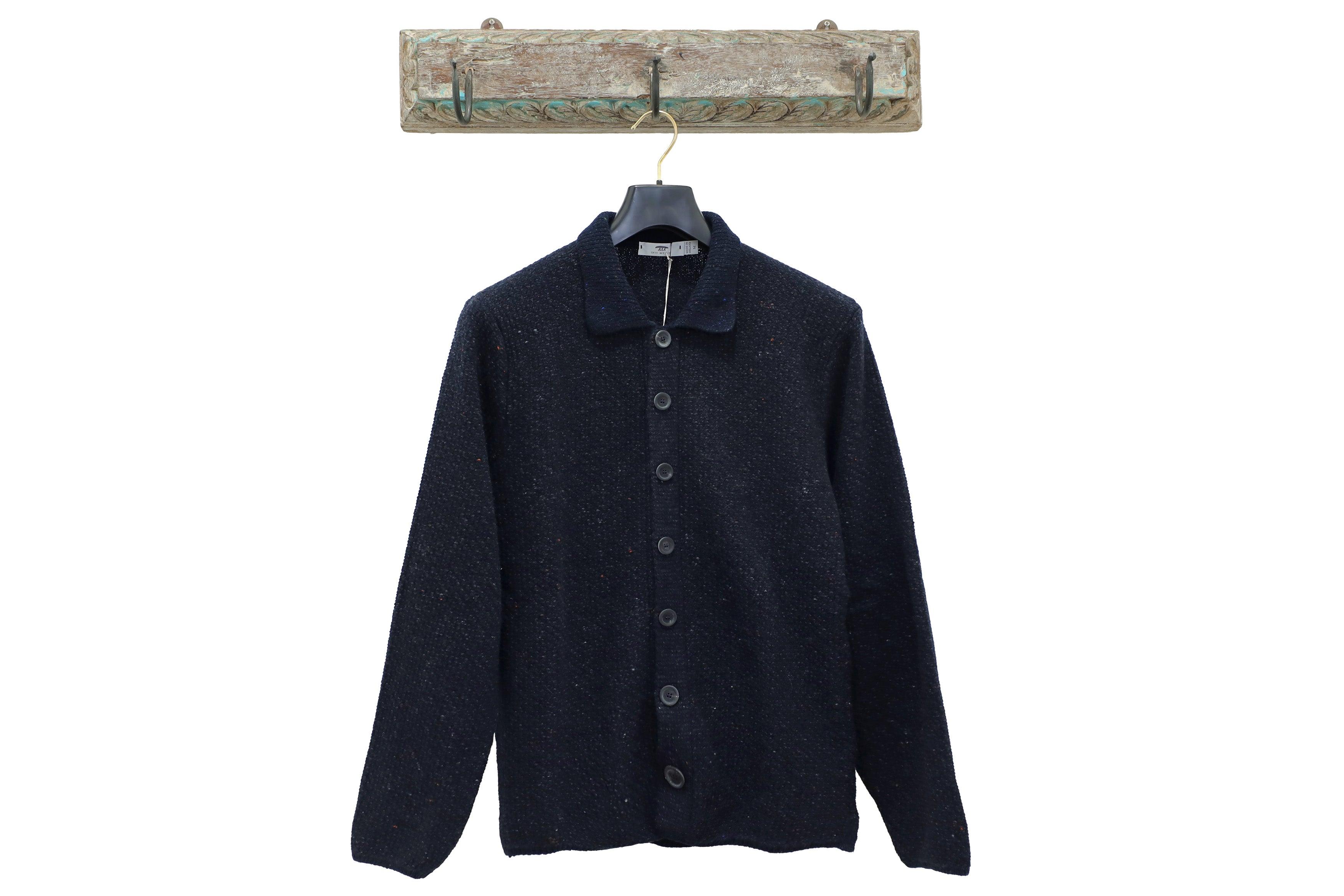 【Inis Meáin】BRÉIDÍN Shirt Jacket Navy 深海藍喀什米爾布雷丁襯衫外套
