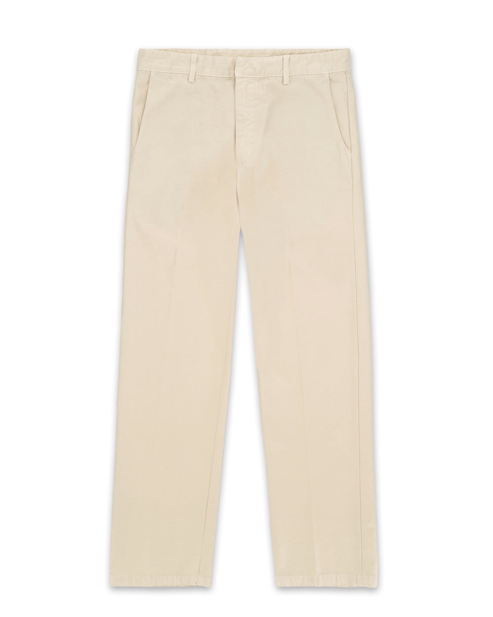 Maine Reversed Cotton Canvas Trousers Off White 米白義大利製深海藍直筒休閒褲